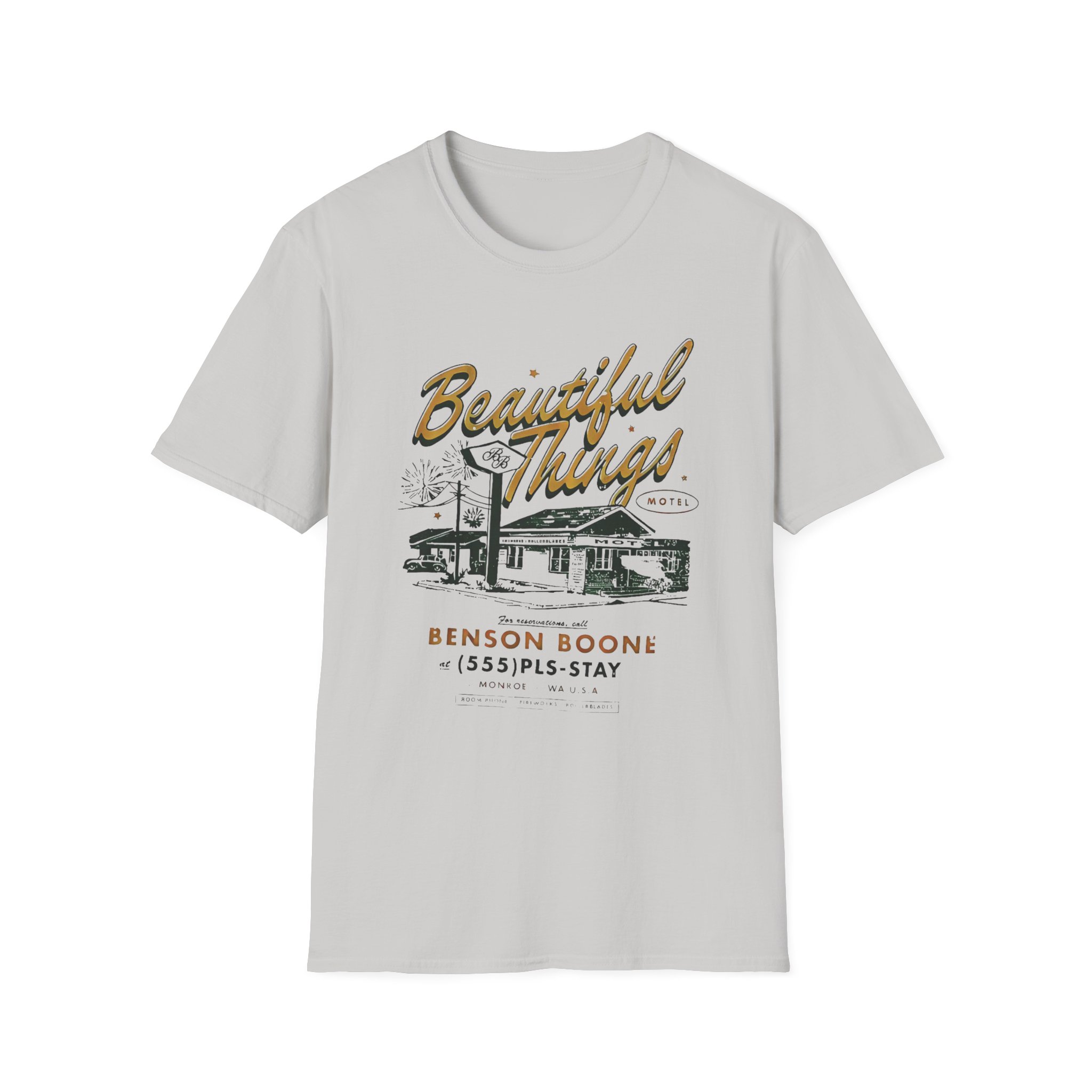Benson Boone Beautiful Things Motel Unisex Softstyle T-Shirt - Image 3