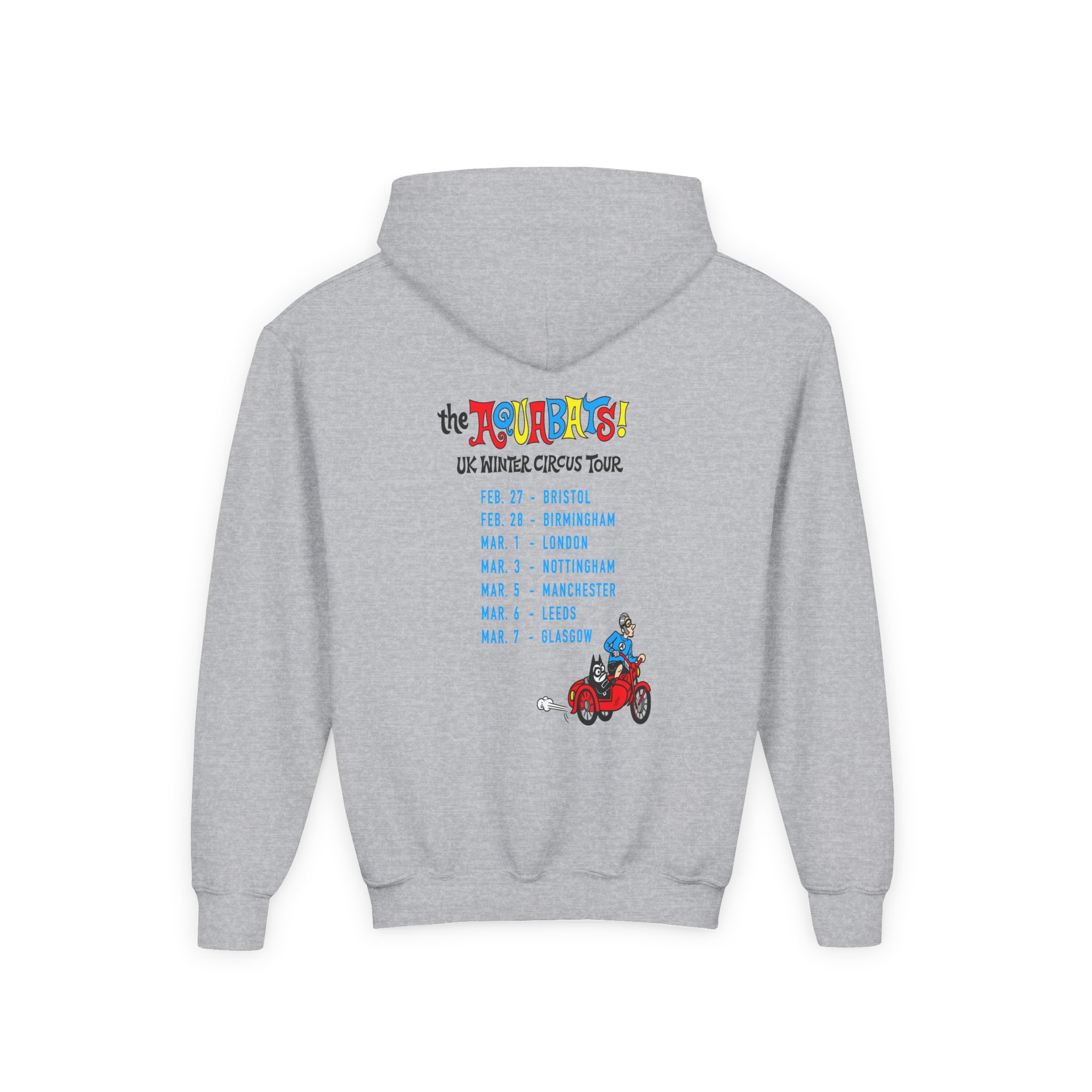 The Aquabats on a Bike! Youth Heavy Blend Hooded Sweatshirt - Image 4