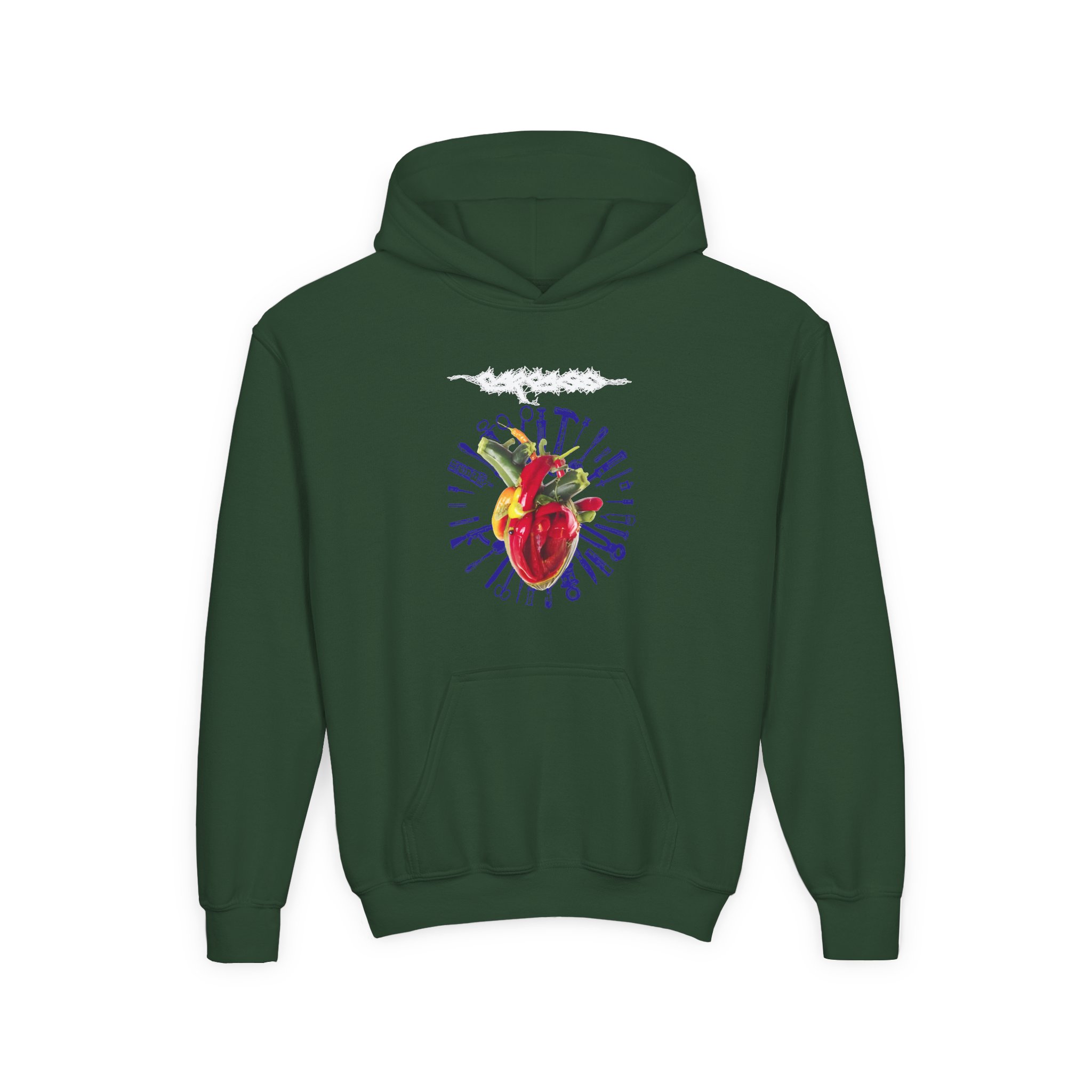 Youth Carcass Torn Arteries Heavy Blend Hooded Sweatshirt - Image 3