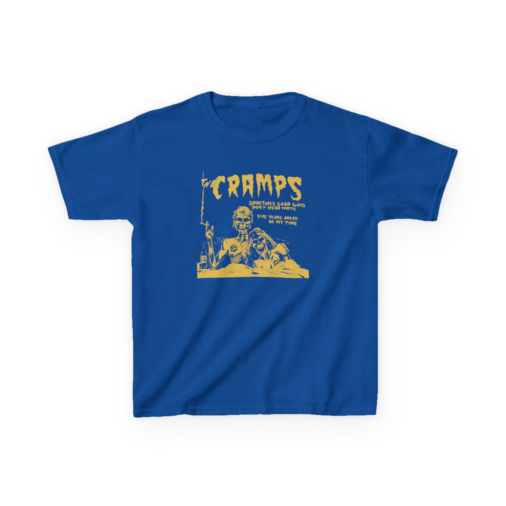 The Cramps Sometimes Good Guys Don’t Wear White Kids Heavy Cotton™ Tee - Image 7
