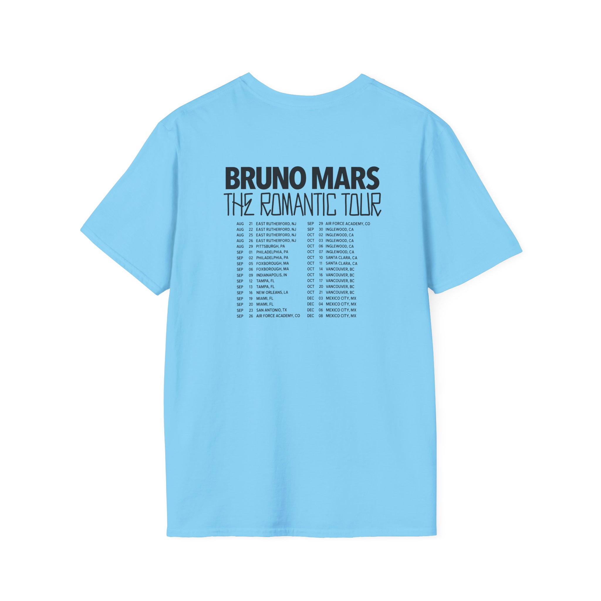 Bruno Mars the Romantic Tour Unisex Softstyle T-Shirt - Image 12