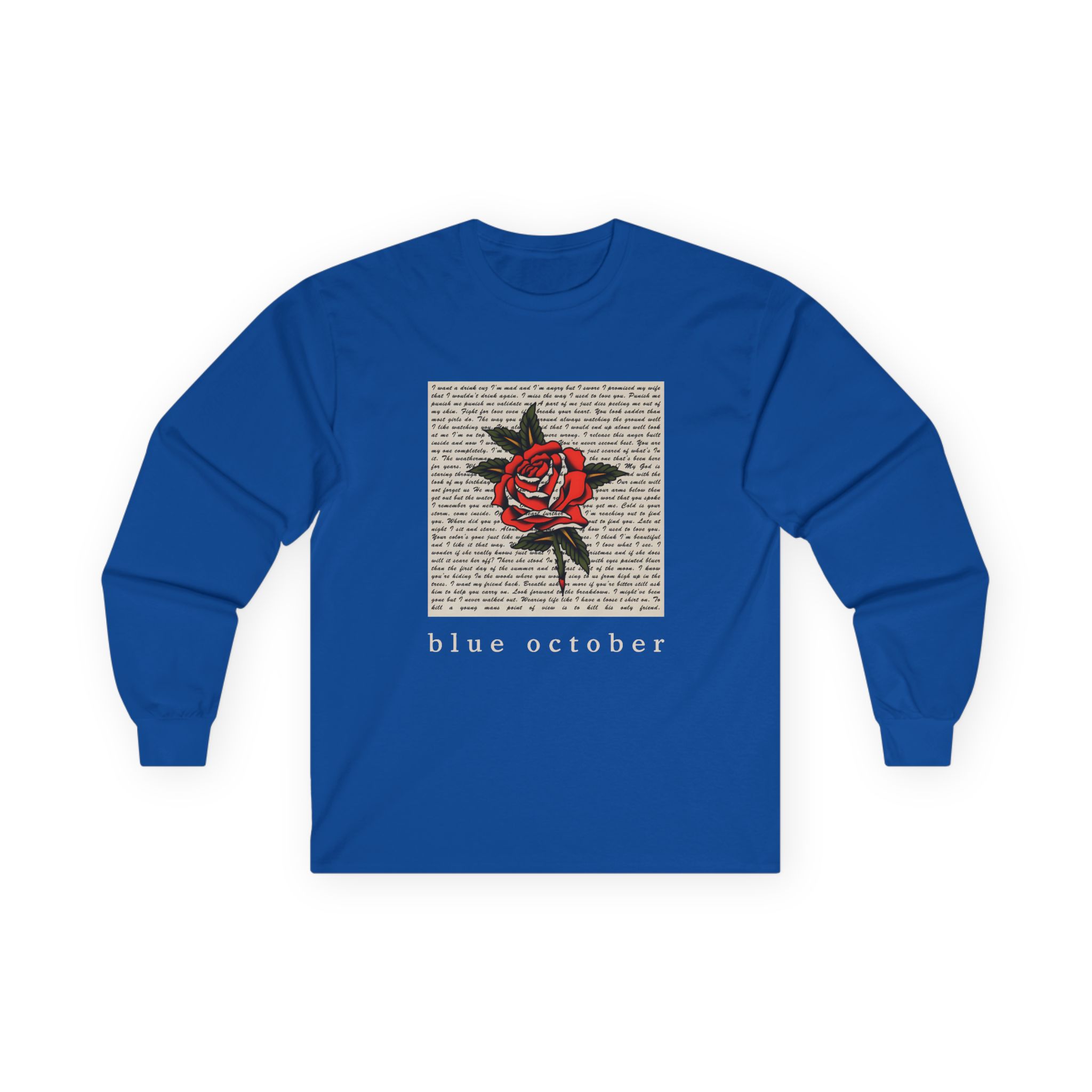 Blue October Rose Lyric Unisex Ultra Cotton Long Sleeve Tee - Image 9