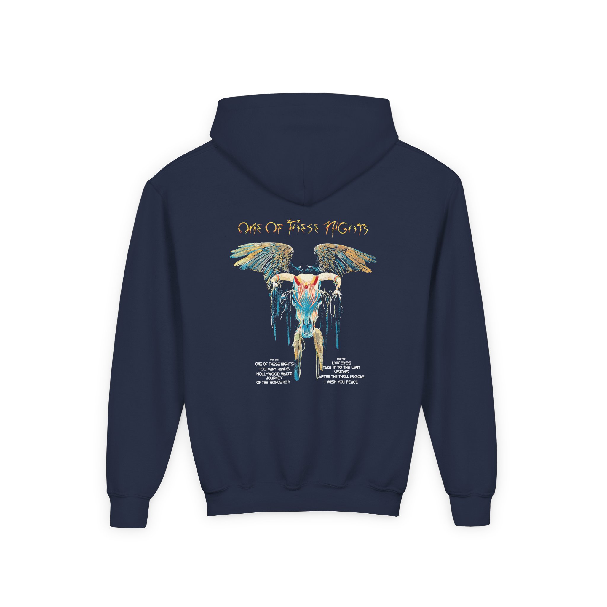 Youth The Eagles One of These Nights Heavy Blend Hooded Sweatshirt - Image 4