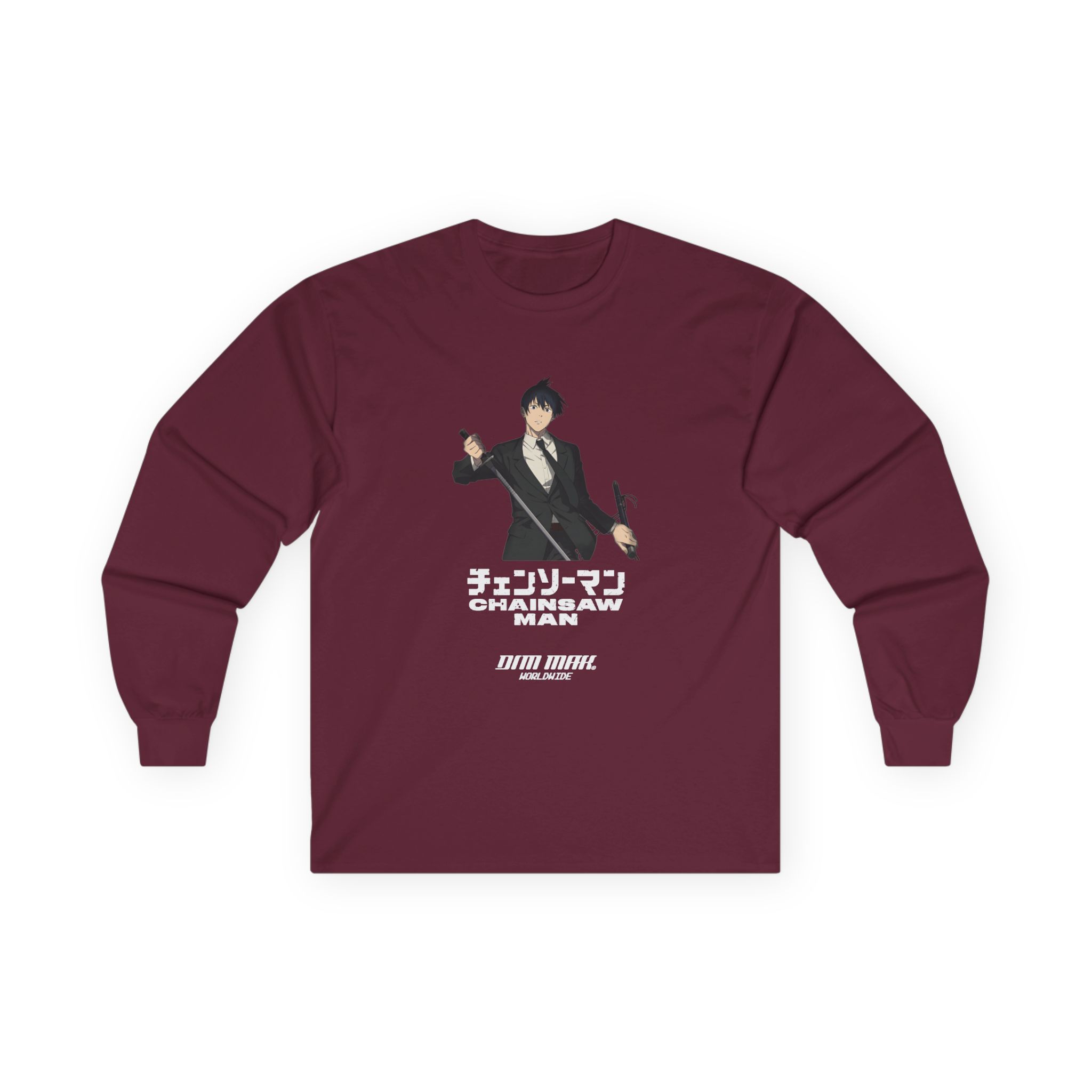 Chainsaw Man X Dim Mak Aki Unisex Ultra Cotton Long Sleeve Tee - Image 3