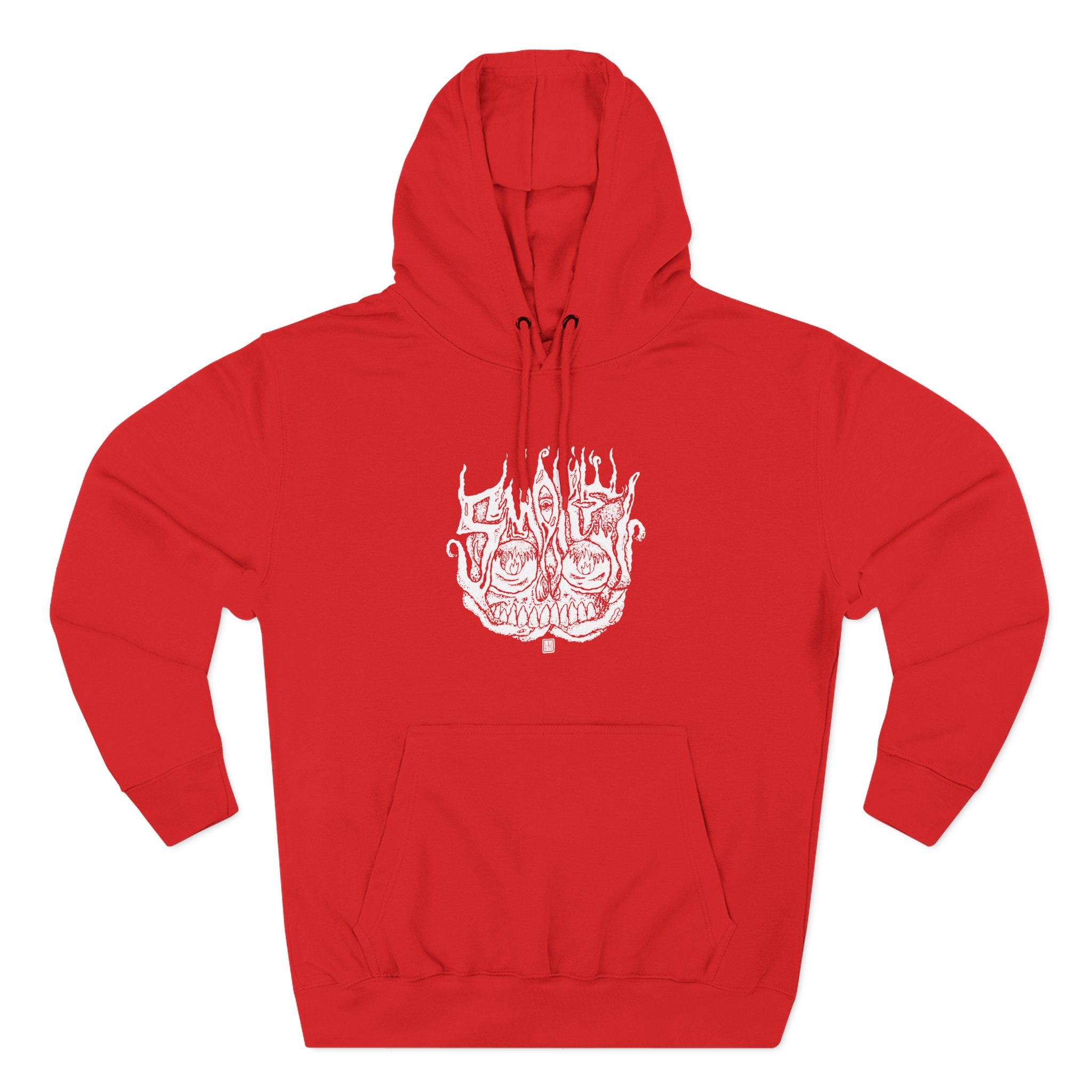 Smoke Smoking Skull Three-Panel Fleece Hoodie - Image 13
