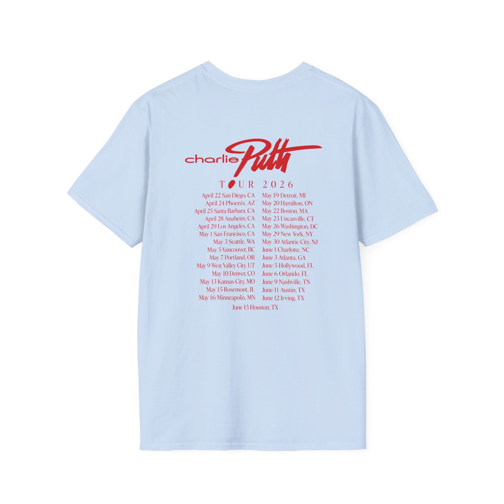 Charlie Puth Whatever's Clever! 2026 Unisex Softstyle T-shirt - Image 12