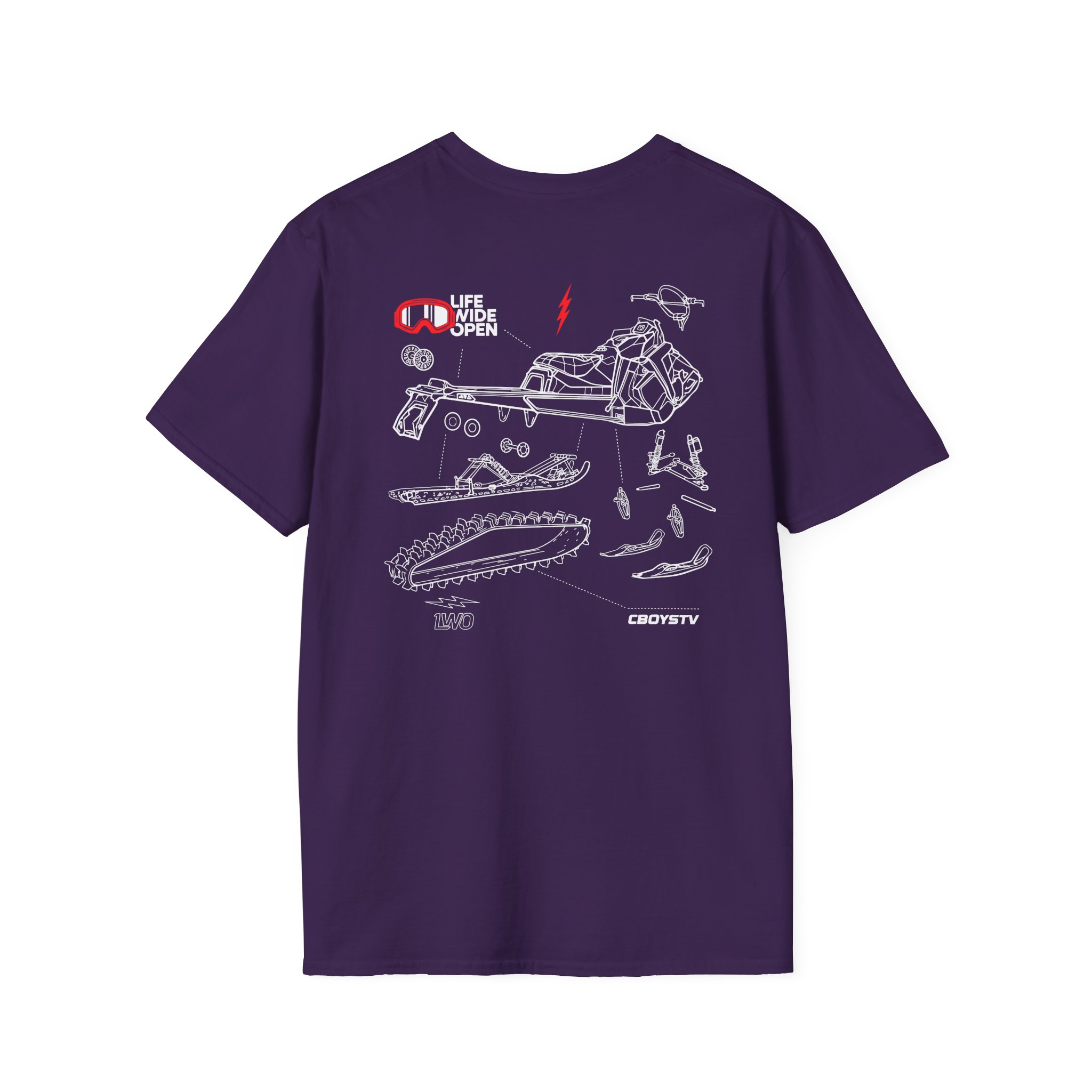 Cboystv Snowmobile Blowup Unisex Softstyle T-Shirt - Image 22