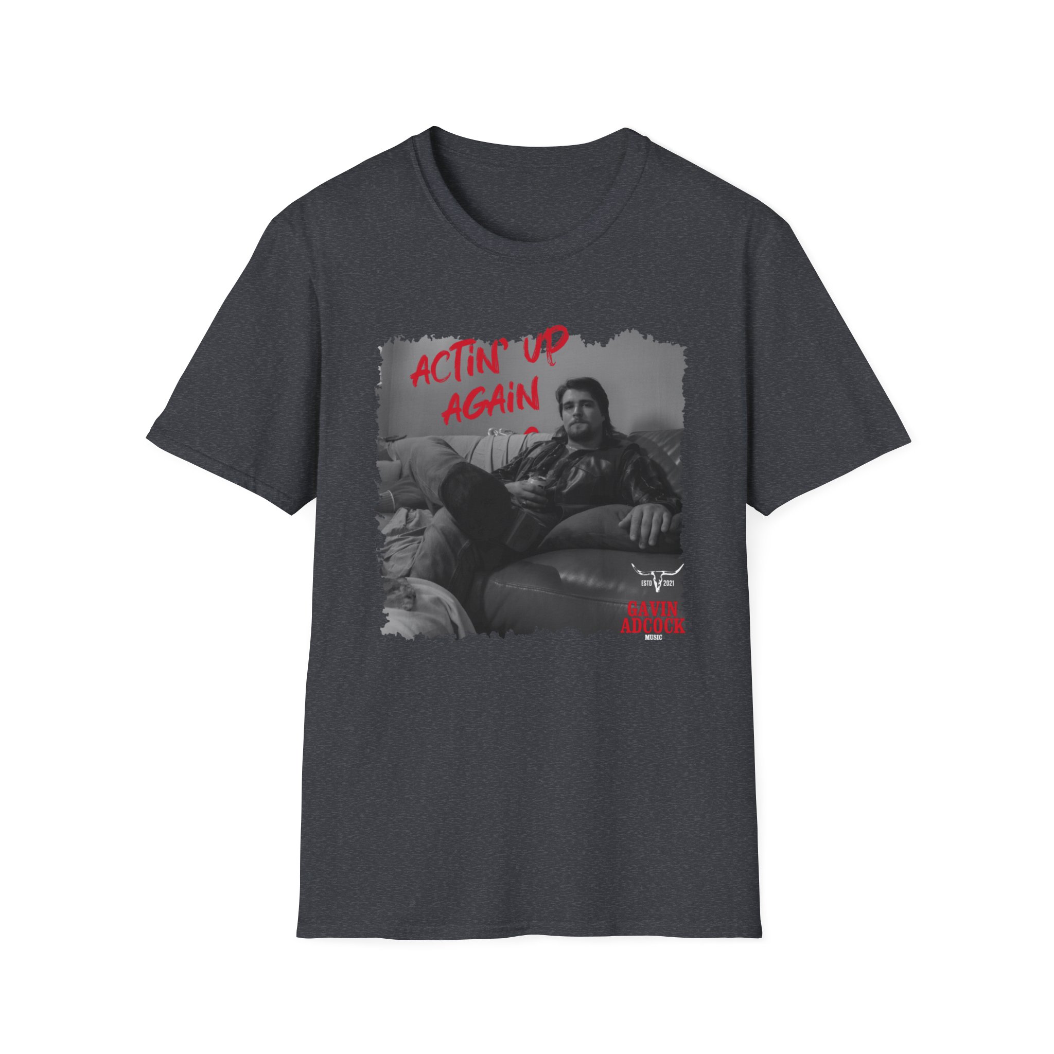 Gavin Adcock Actin' Up Again Album Unisex Softstyle T-Shirt - Image 13
