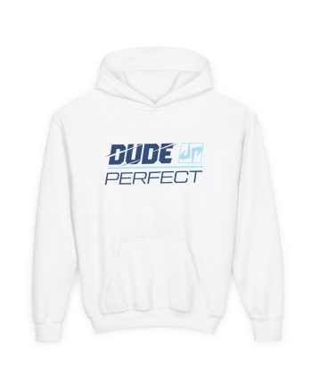 Dude Perfect Slash Wordmark Youth Heavy Blend Hooded Sweatshirt