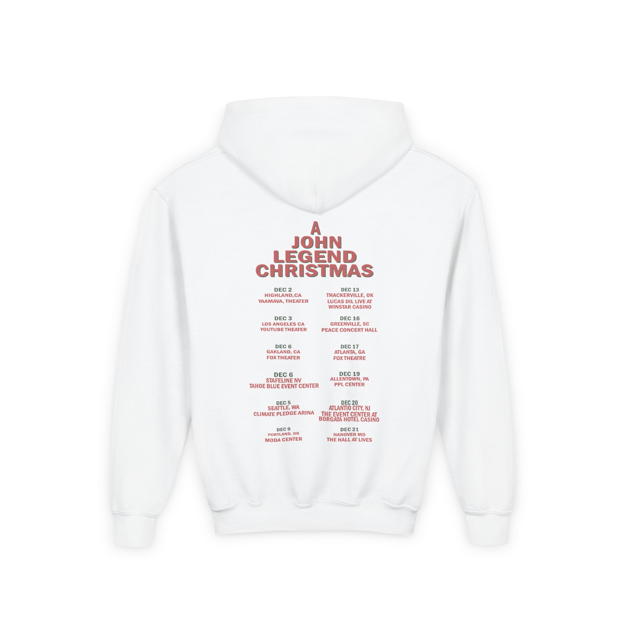 John Legend Ivory Tour Youth Heavy Blend Hooded Sweatshirt - Image 2