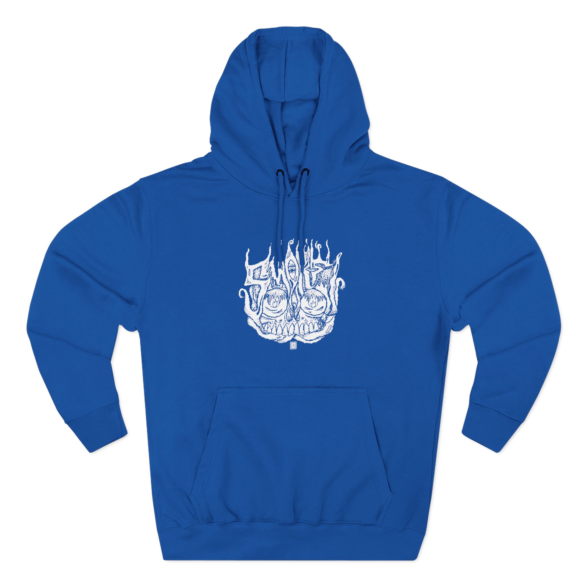 Smoke Smoking Skull Three-Panel Fleece Hoodie - Image 9