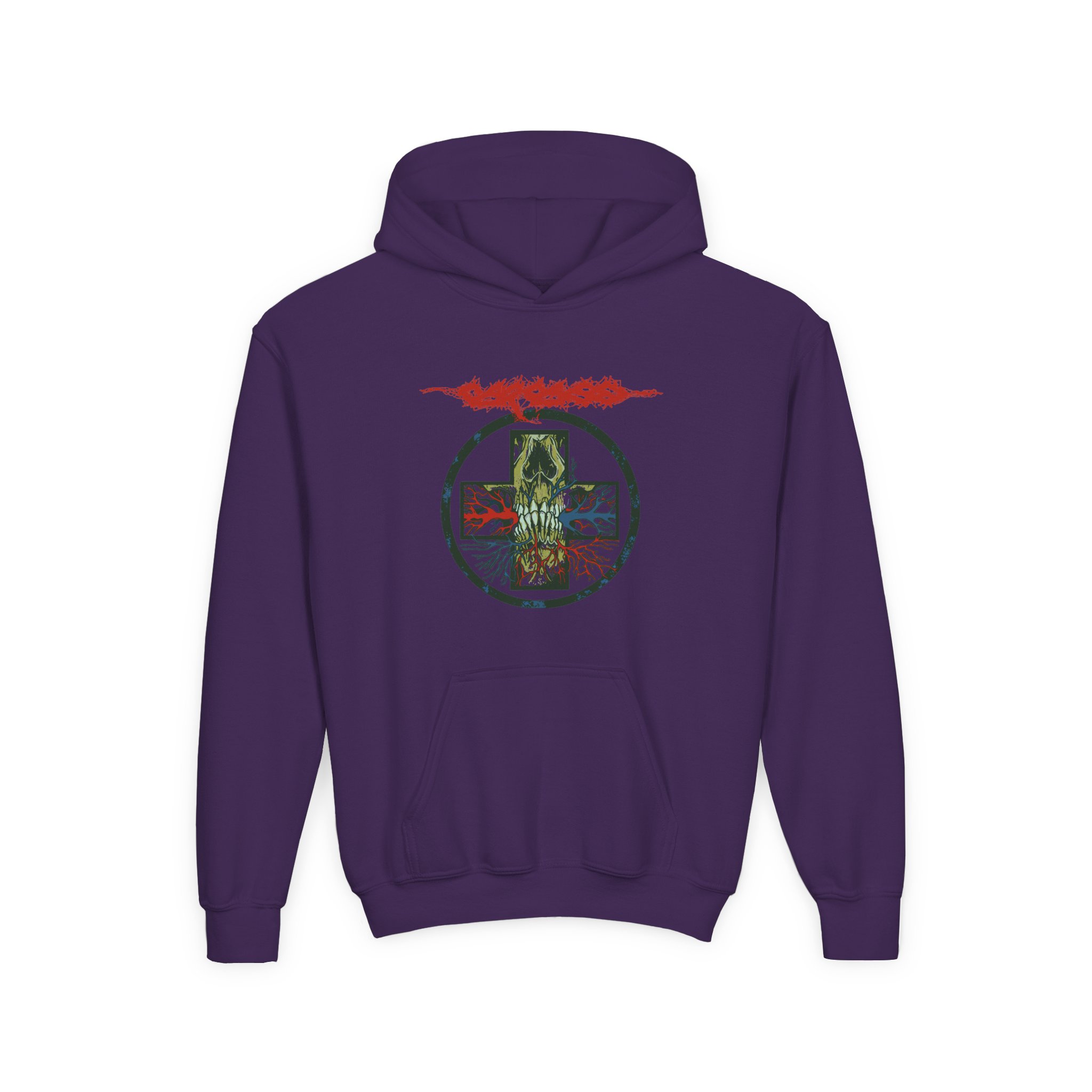 Youth Carcass Medical Cross Tour Heavy Blend Hooded Sweatshirt - Image 7