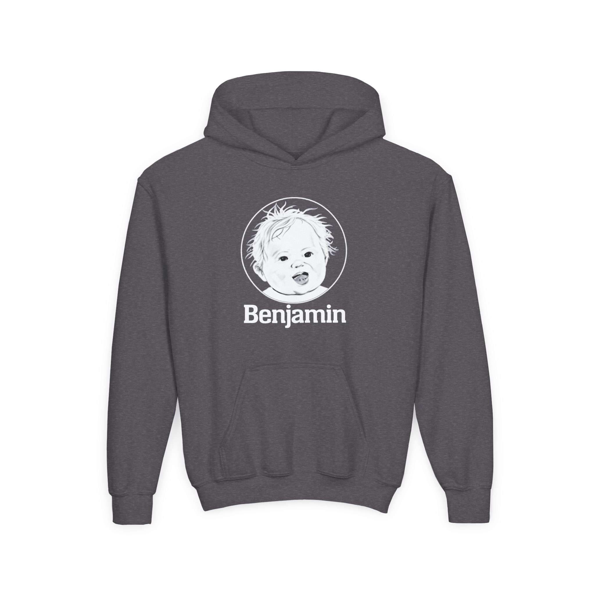 Garrett Watts Baby Benjamin Youth Heavy Blend Hooded Sweatshirt - Image 9
