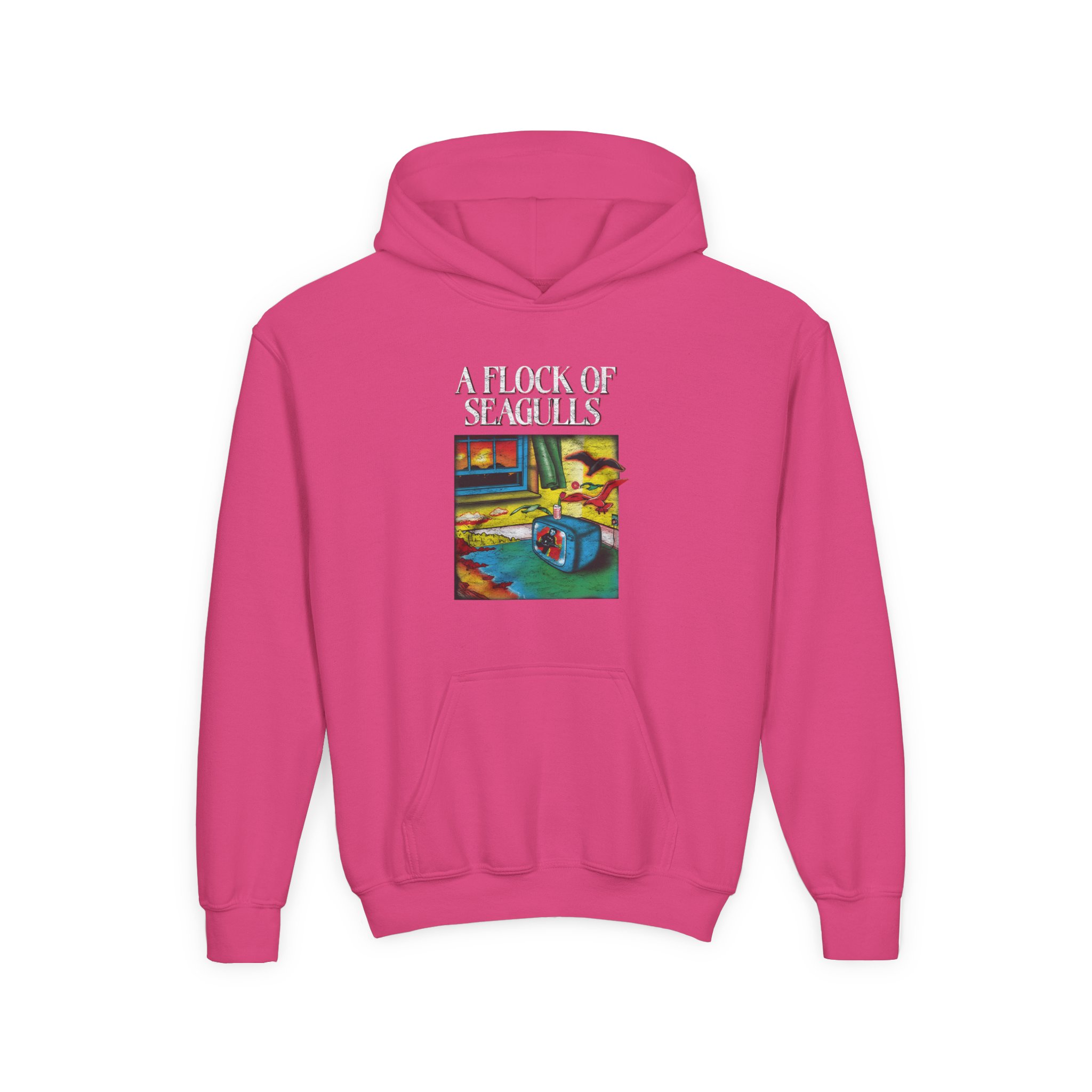 A Flock of Seagulls I Ran Tour Youth Heavy Blend Hooded Sweatshirt - Image 11