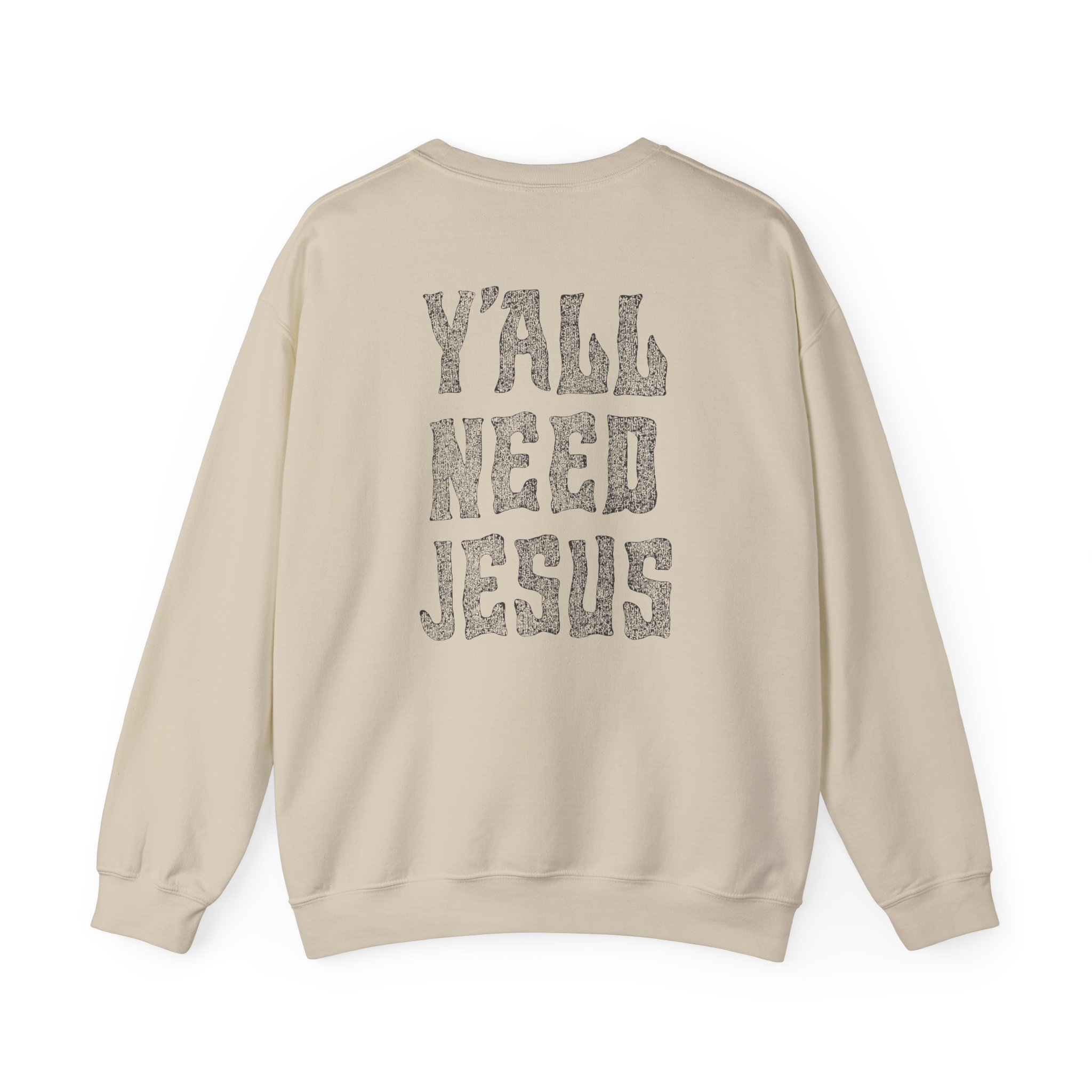 Hd Y'all Need Jesus Woven Patch Unisex Heavy Blend™ Crewneck Sweatshirt - Image 8