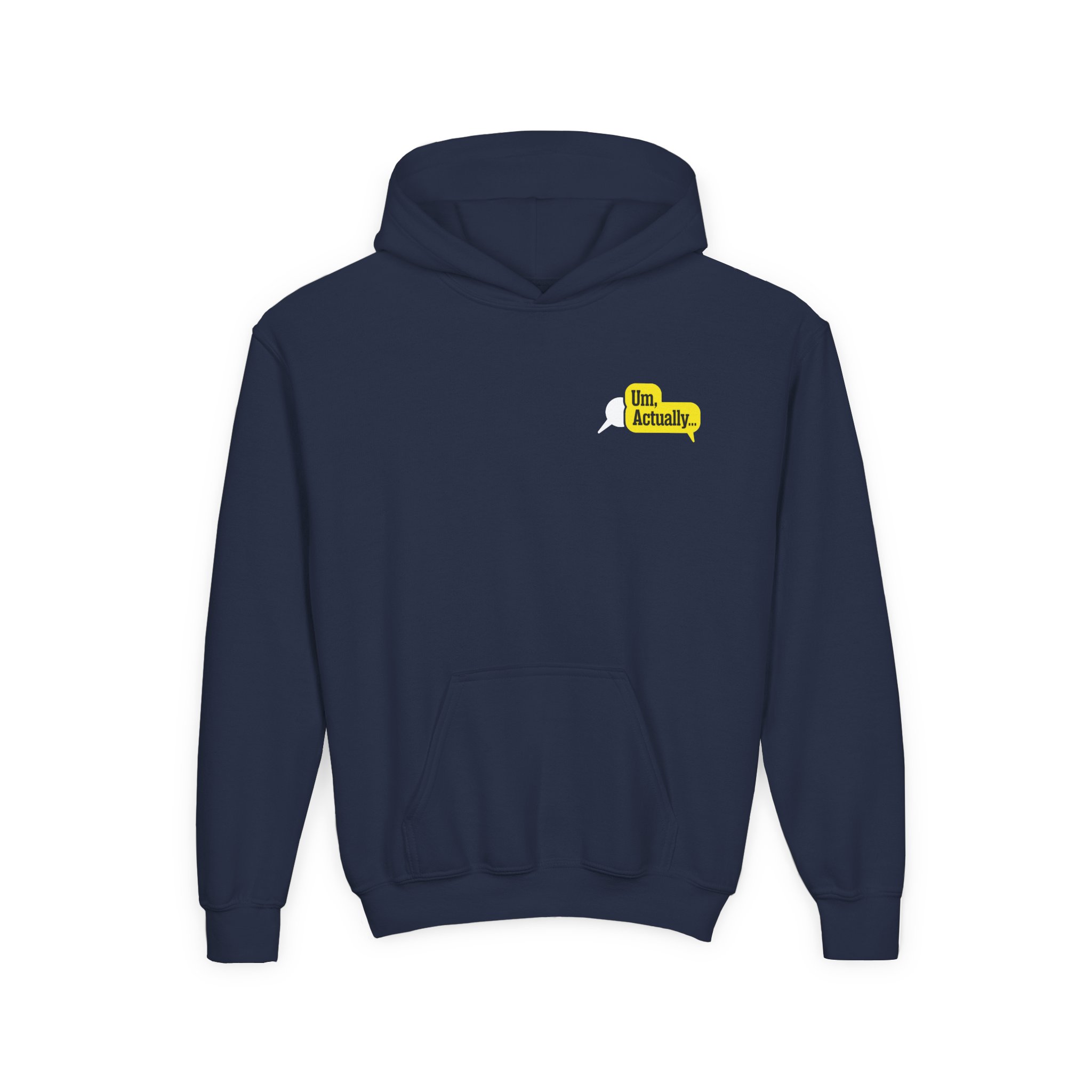 Dropout Um, Actually Fact Checker Youth Heavy Blend Hooded Sweatshirt - Image 7