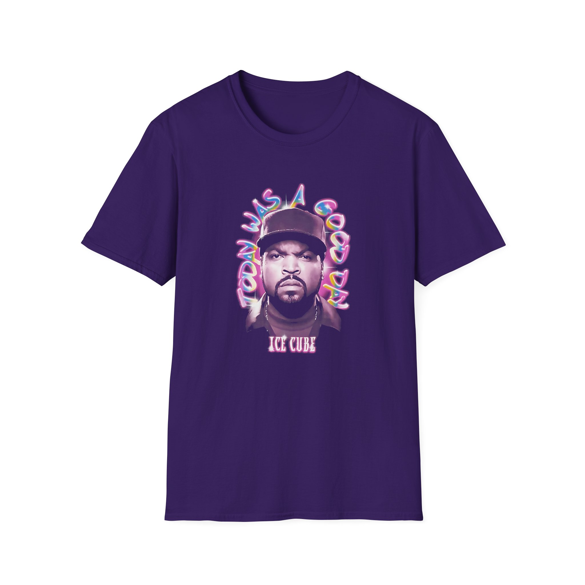 Ice Cube Airbrush Portrait Unisex Softstyle T-Shirt - Image 19