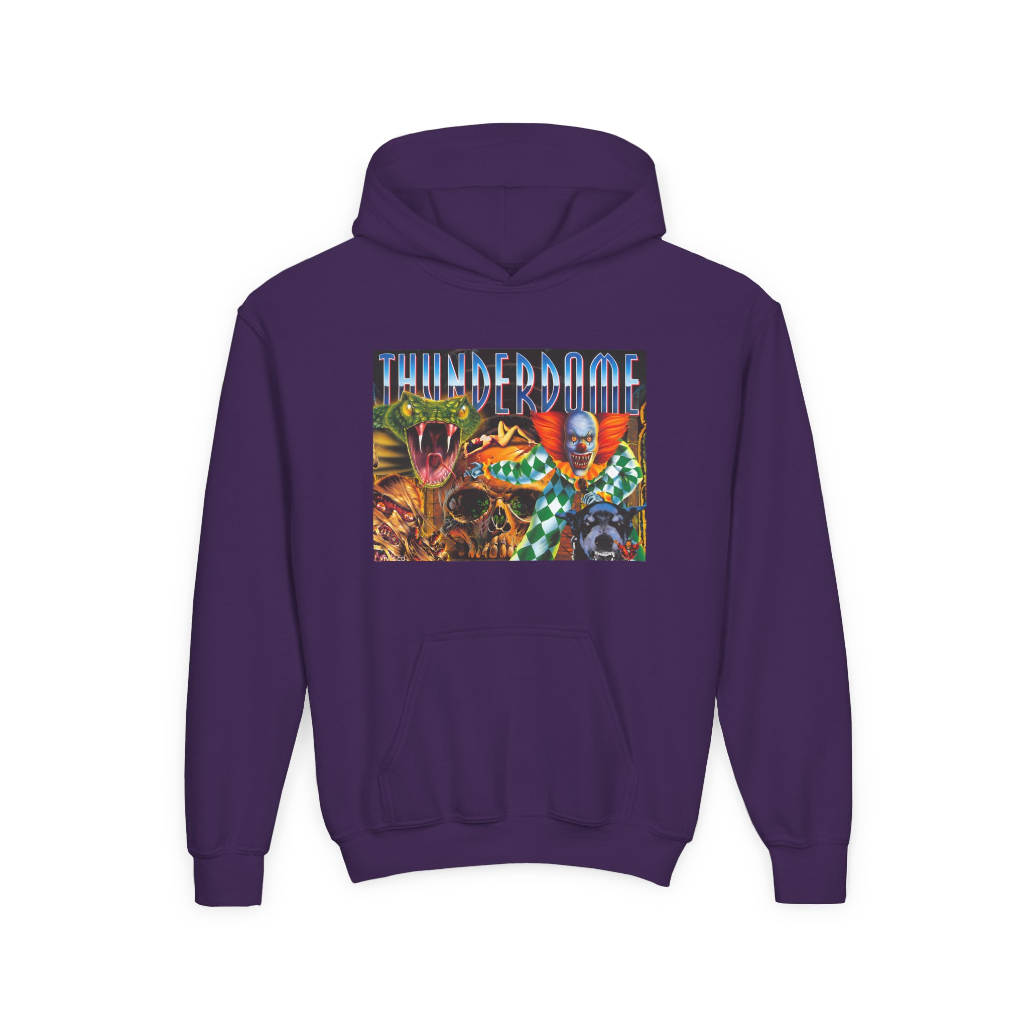 Thunderdome Hardcore Will Never Die Youth Heavy Blend Hooded Sweatshirt - Image 11