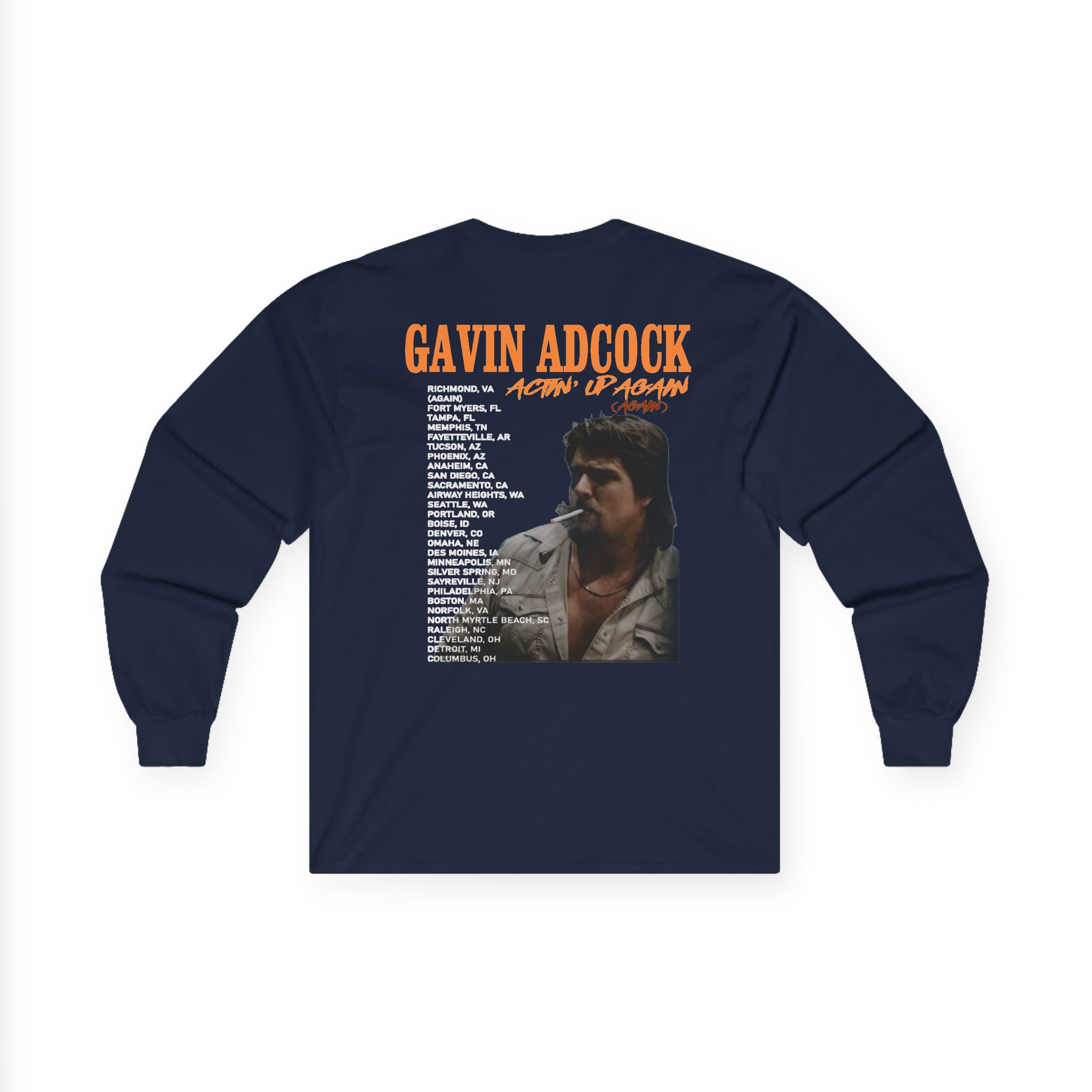 Gavin Adcock Actin' Up Again Tour Unisex Ultra Cotton Long Sleeve Tee - Image 6