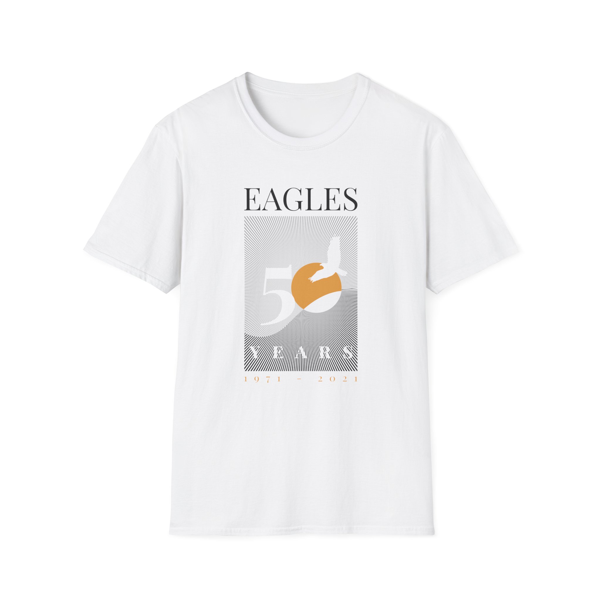 The Eagles 50 Years Sunrise Unisex Softstyle T-Shirt - Image 3
