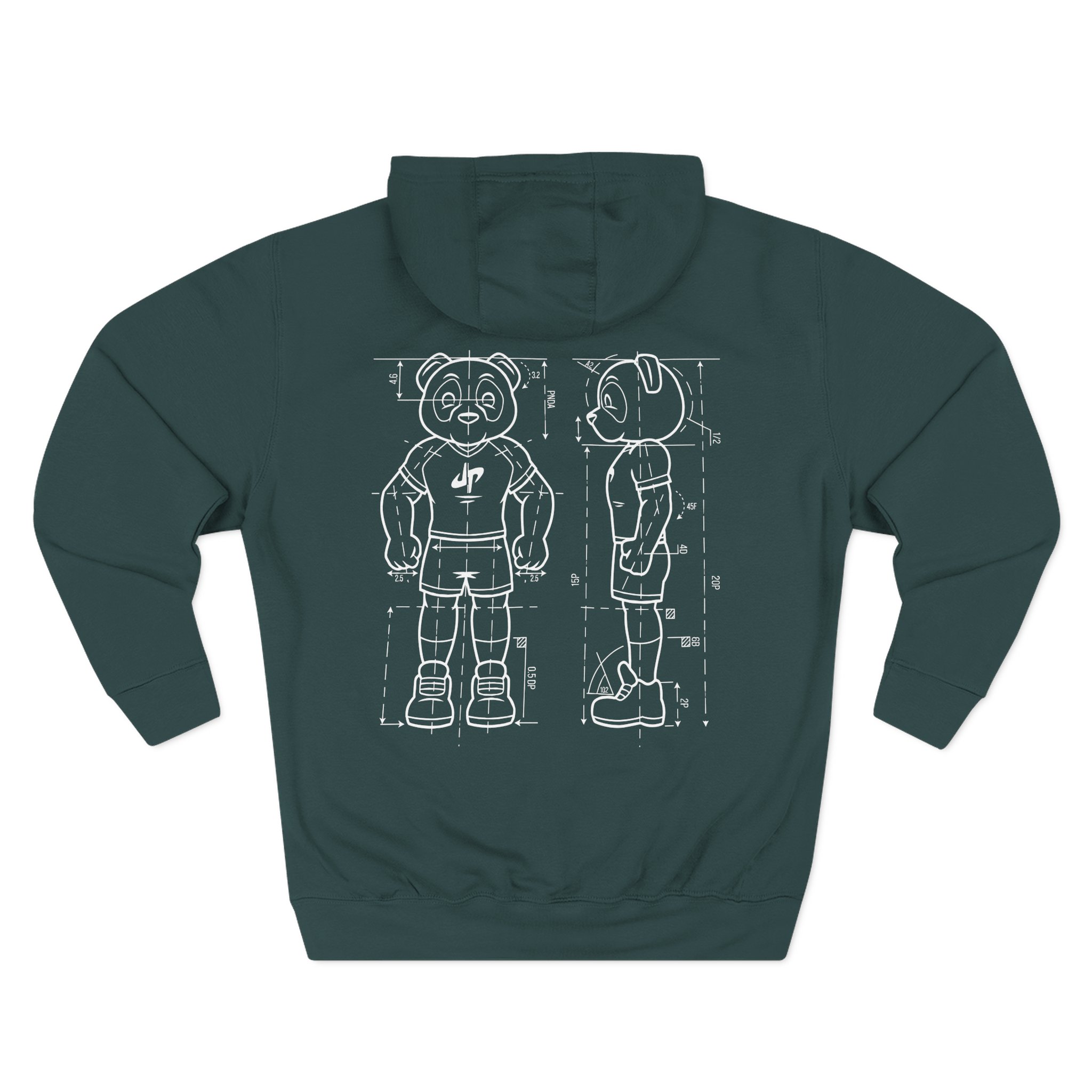Dude Perfect Blueprint Panda Three-Panel Fleece Hoodie - Image 8