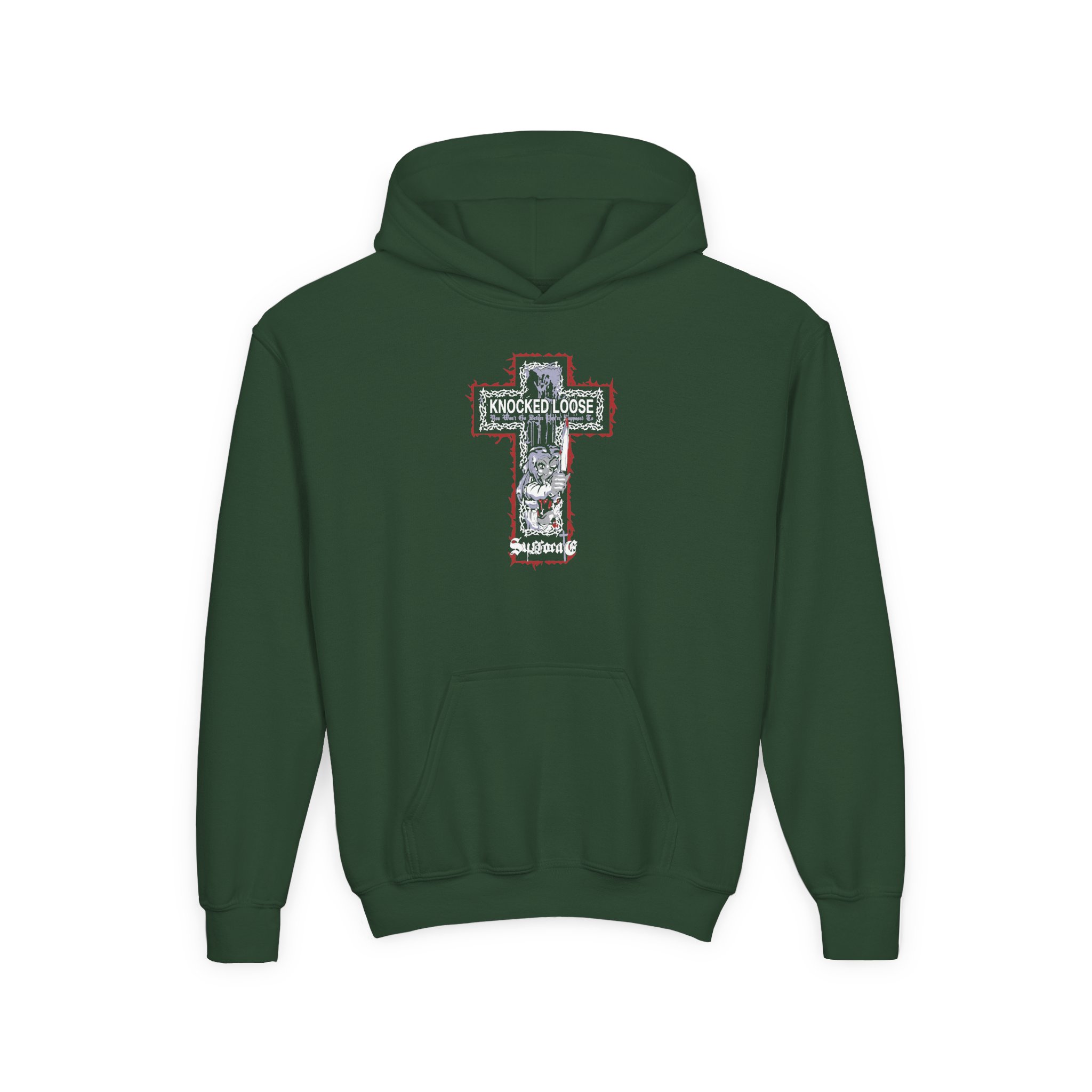 Knocked Loose Girl Knife Suffocate Youth Heavy Blend Hooded Sweatshirt - Image 3