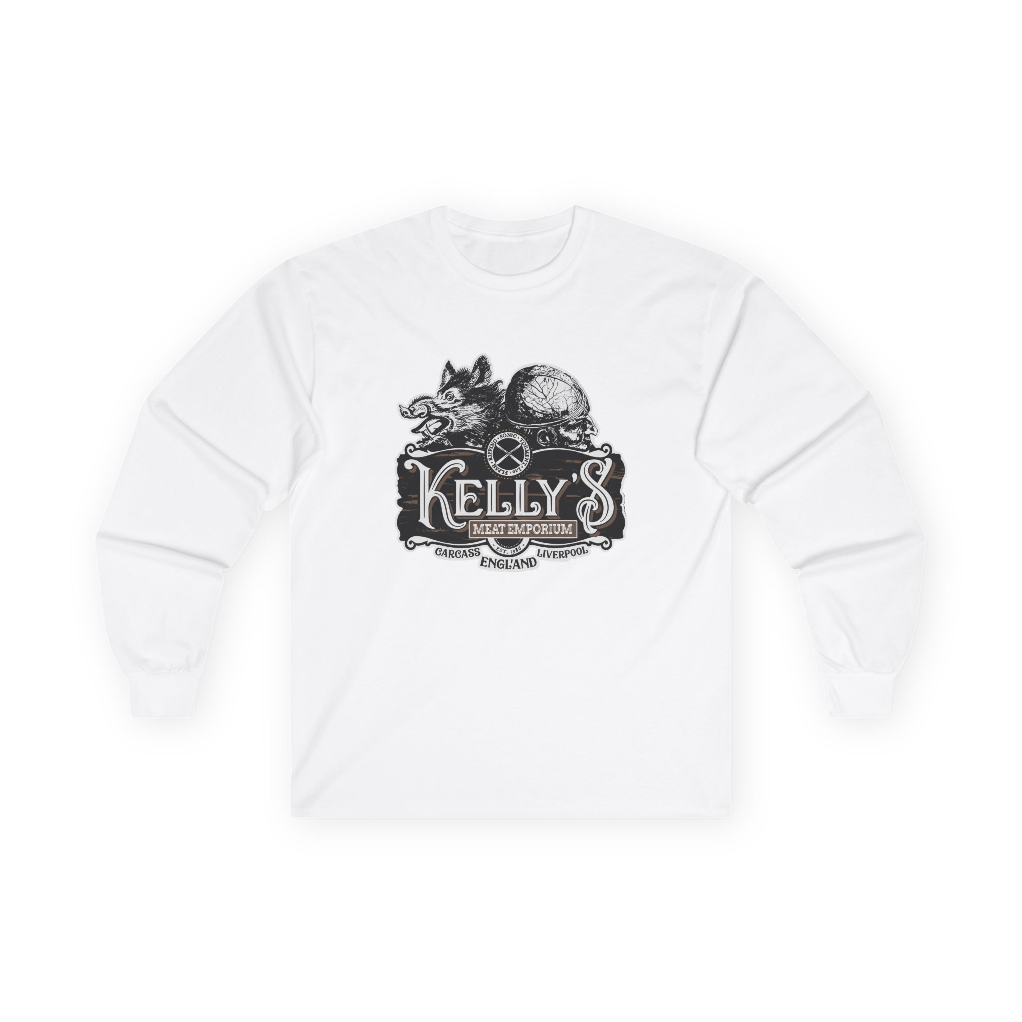 Carcass Kelly's Meat Emporium Unisex Ultra Cotton Long Sleeve Tee - Image 3
