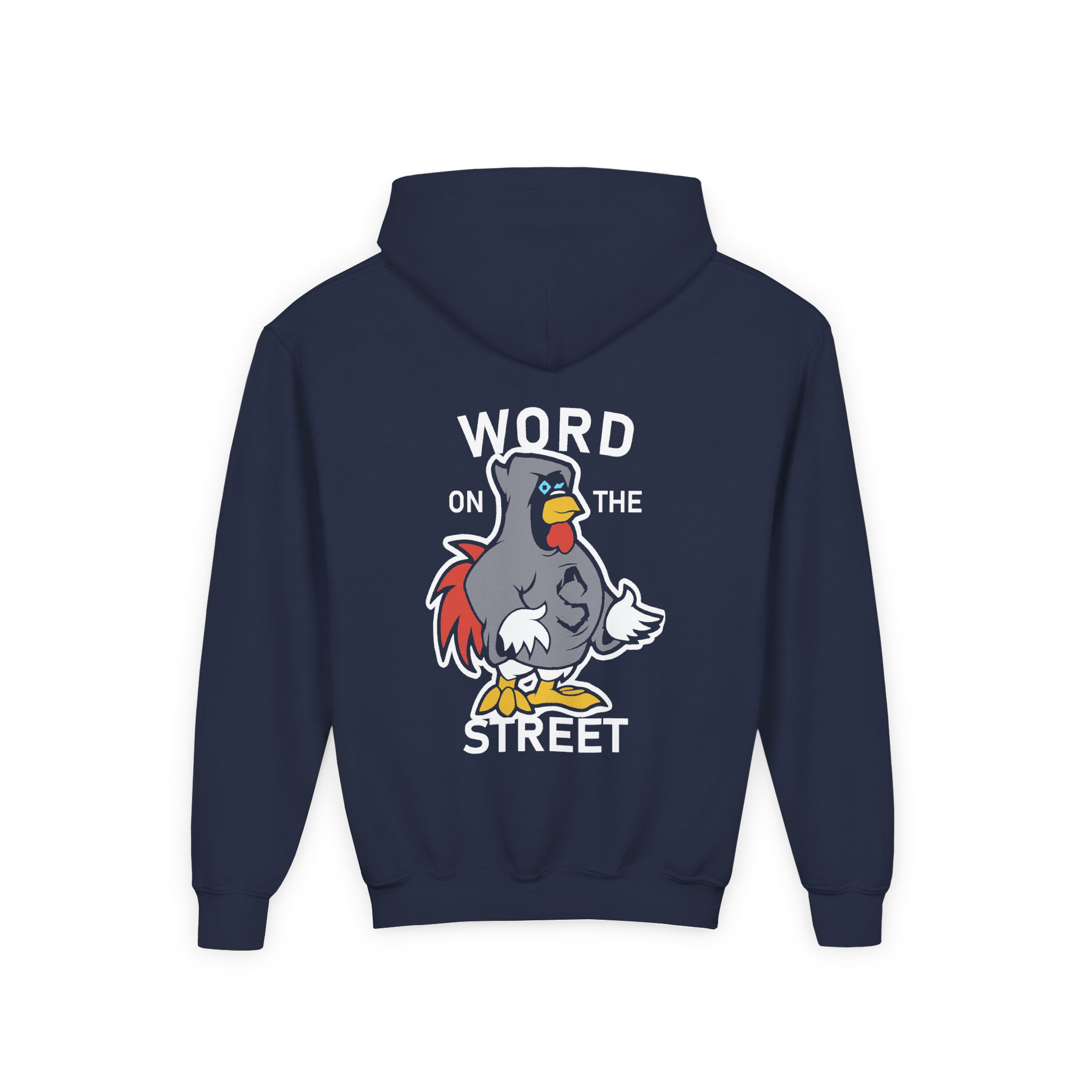 Shroud Chicken Word On The Street Youth Heavy Blend Hooded Sweatshirt - Image 8