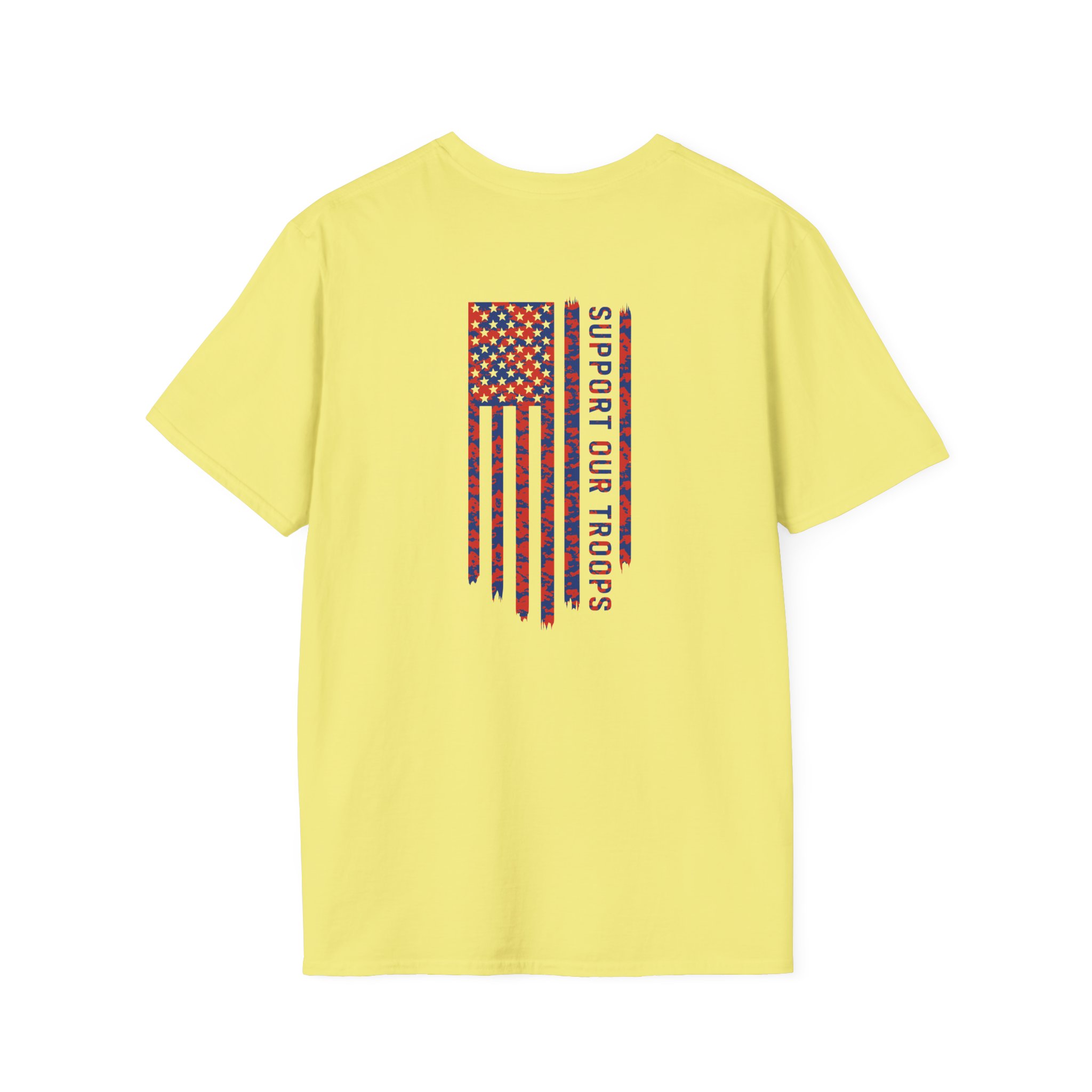 Valuetainment Men's USA Distress Flag Unisex Softstyle T-Shirt - Image 10