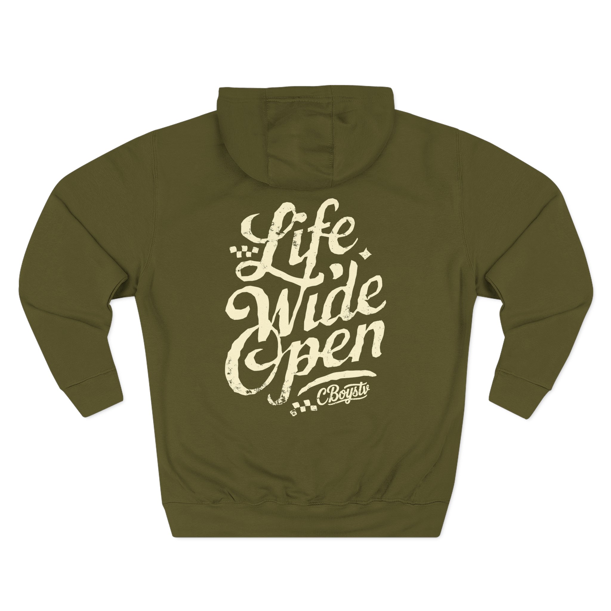 Cboystv Tan Script Three-Panel Fleece Hoodie - Image 6