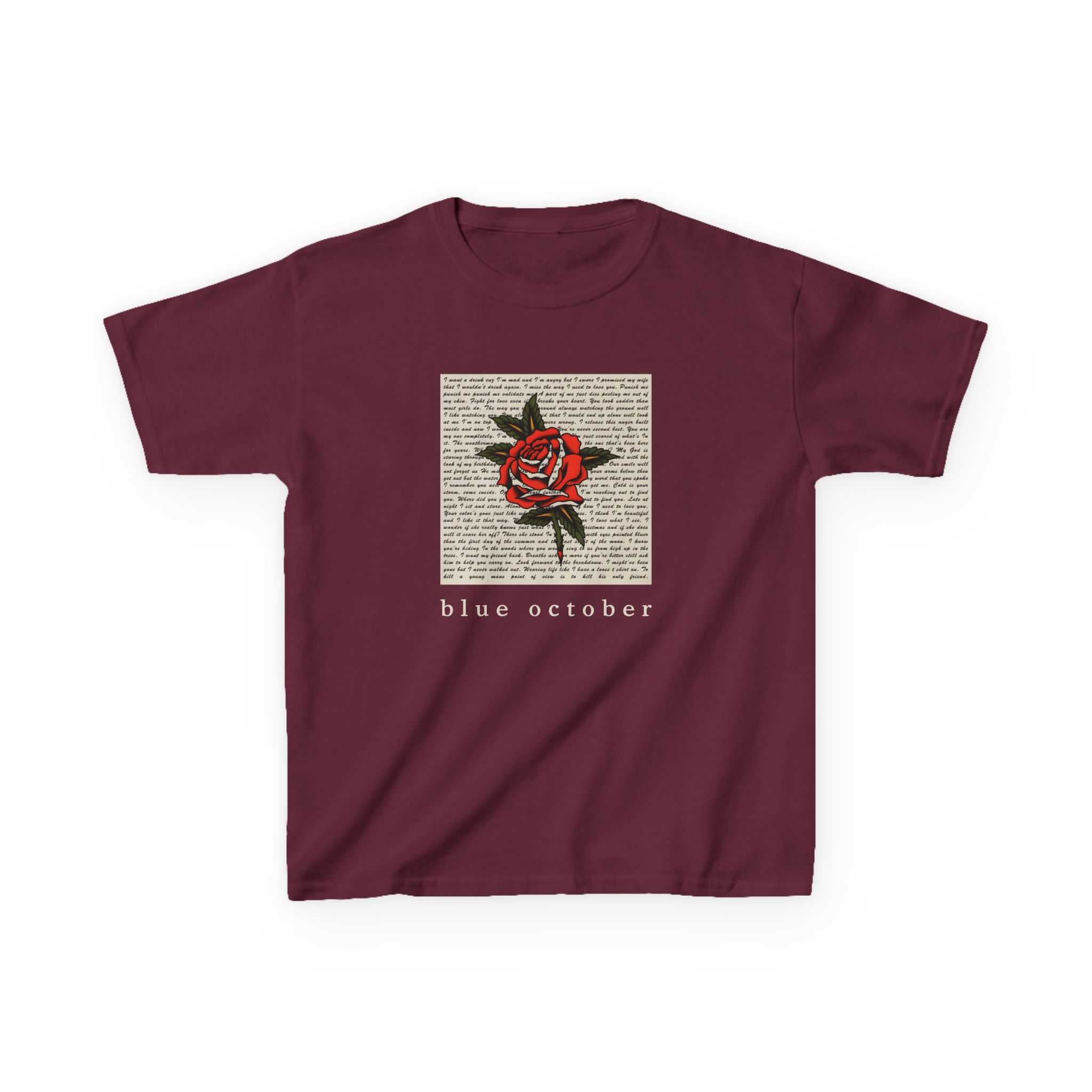 Blue October Rose Lyric Kids Heavy Cotton™ Tee - Image 3