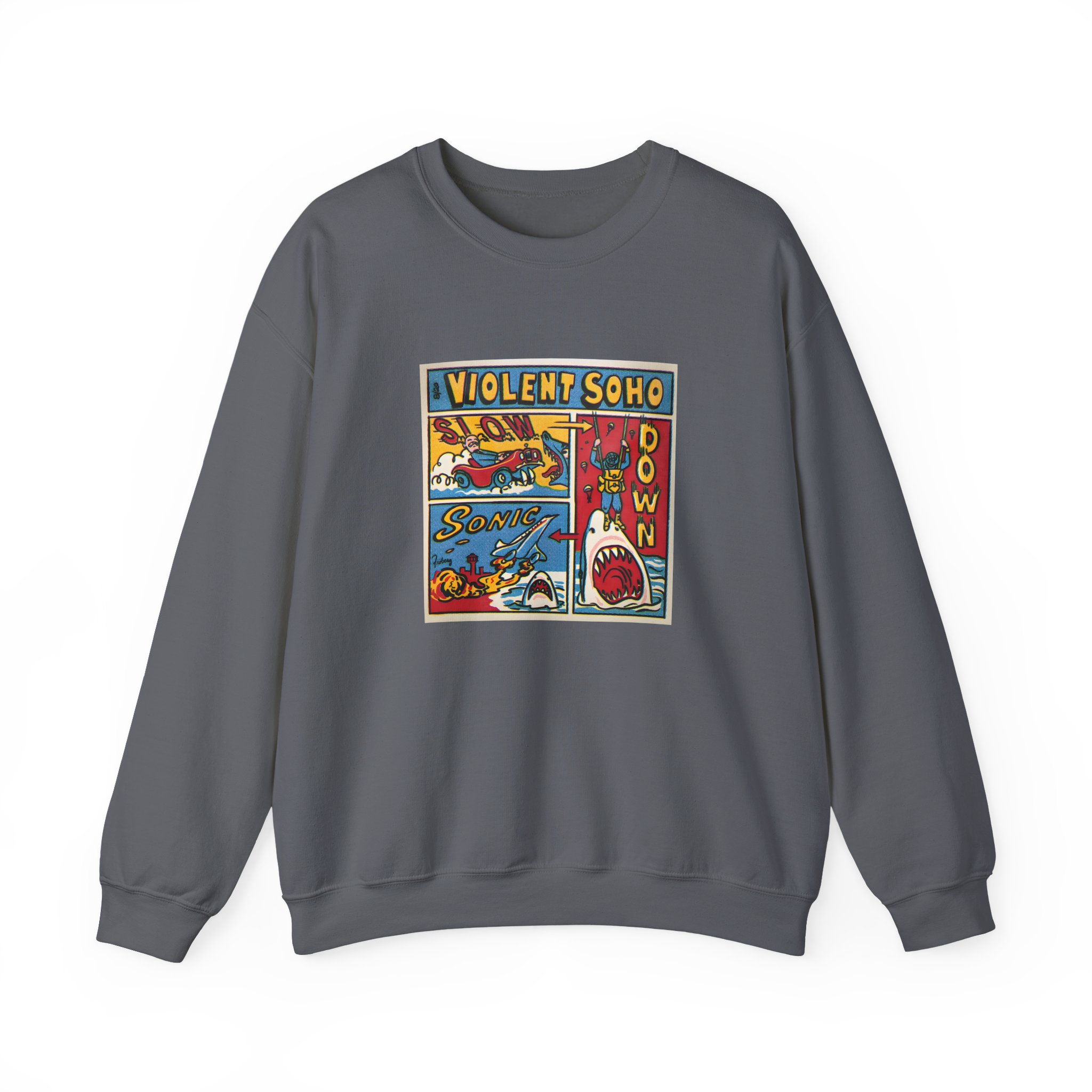 Violent Soho Slow Down Sonic Unisex Heavy Blend™ Crewneck Sweatshirt - Image 11