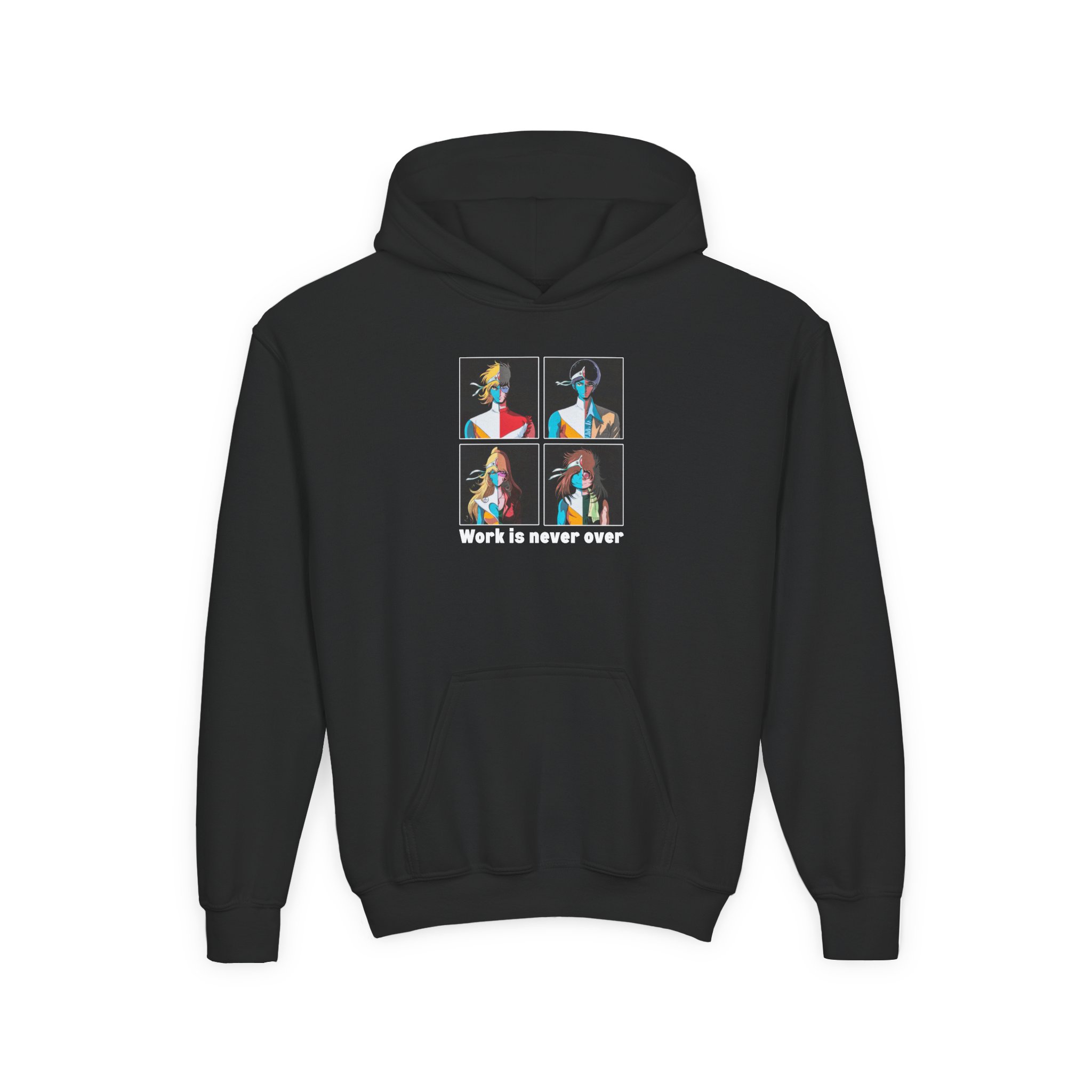 Daft Punk Work is never over Youth Heavy Blend Hooded Sweatshirt