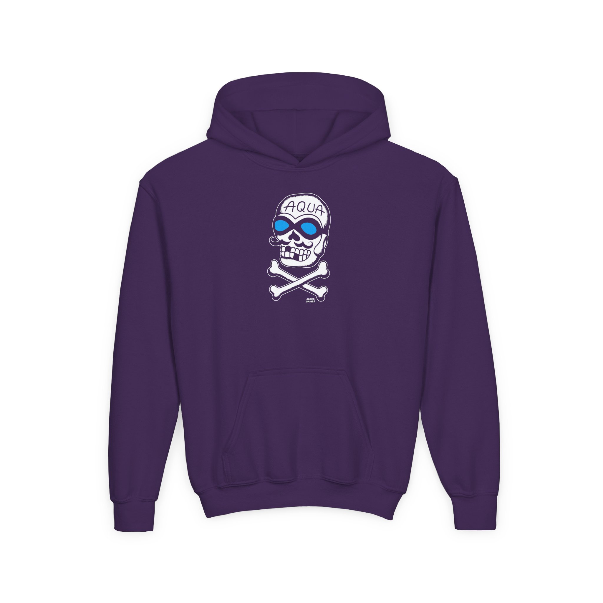 The Aquabats! * Jared Gaines AquaSkully! Youth Heavy Blend Hooded Sweatshirt - Image 7