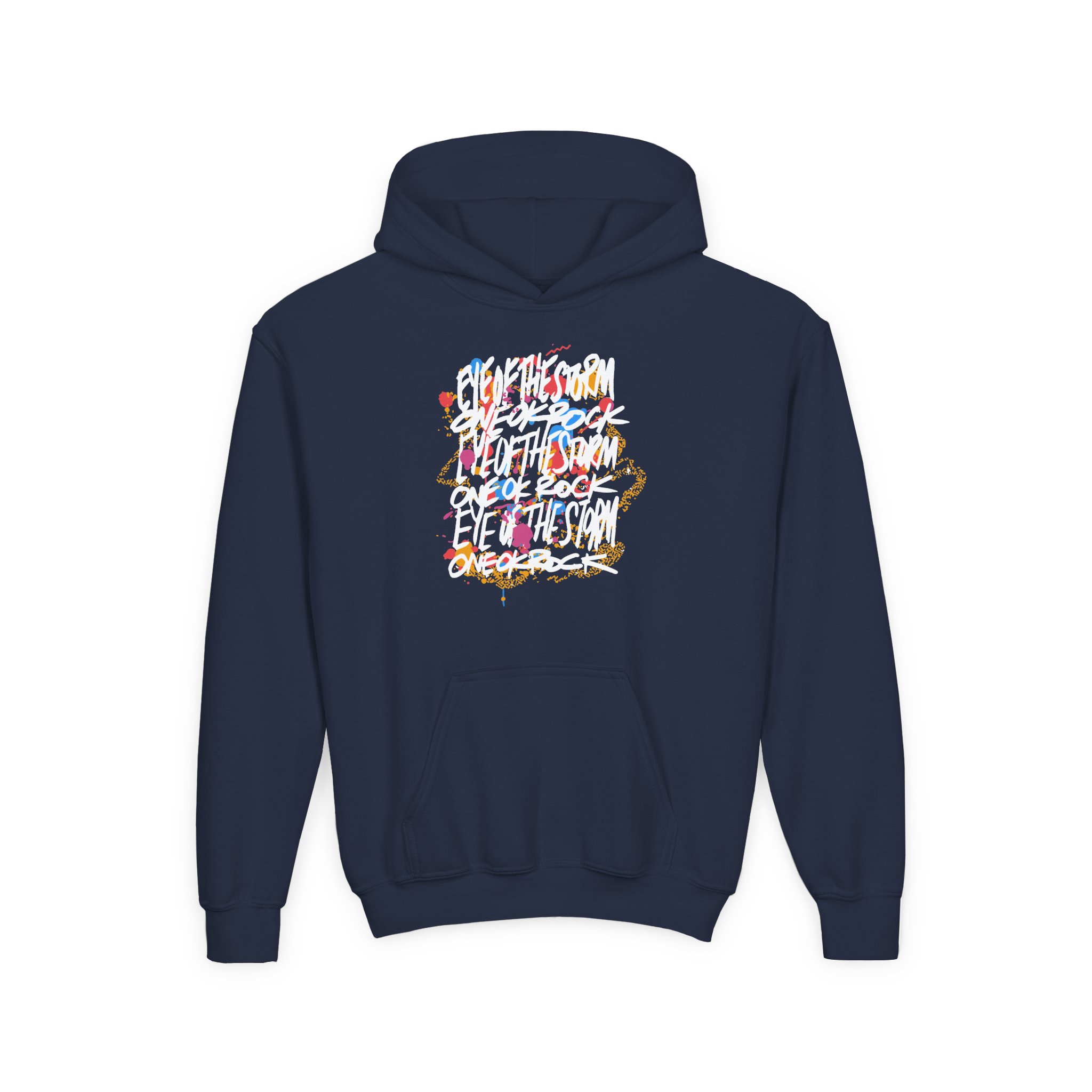 One Ok Rock Painted Storm Youth Heavy Blend Hooded Sweatshirt - Image 7