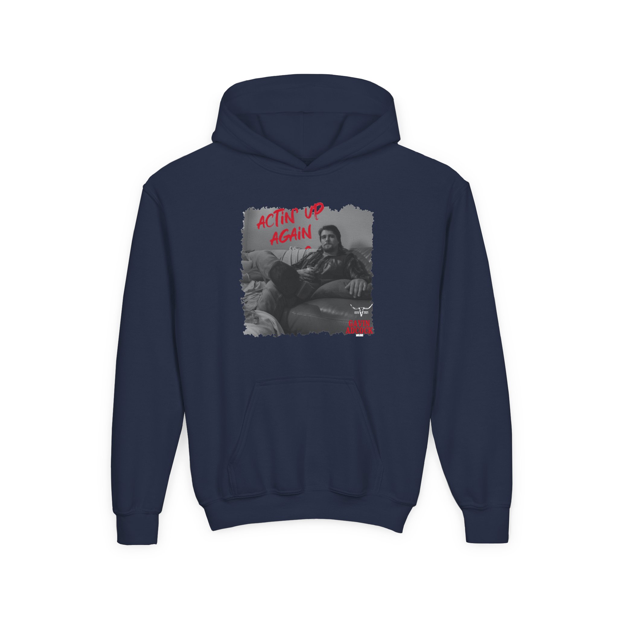 Gavin Adcock Actin' Up Again Album Youth Heavy Blend Hooded Sweatshirt - Image 7