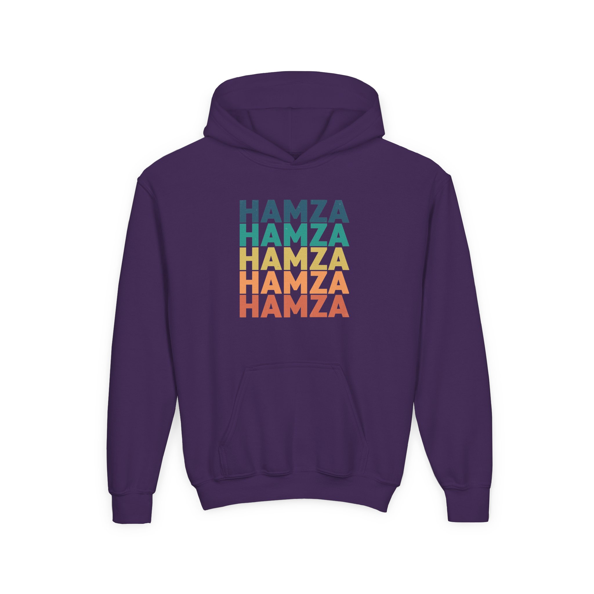 Hamza Name Youth Hamza Colorful Name Hoodie - Image 11