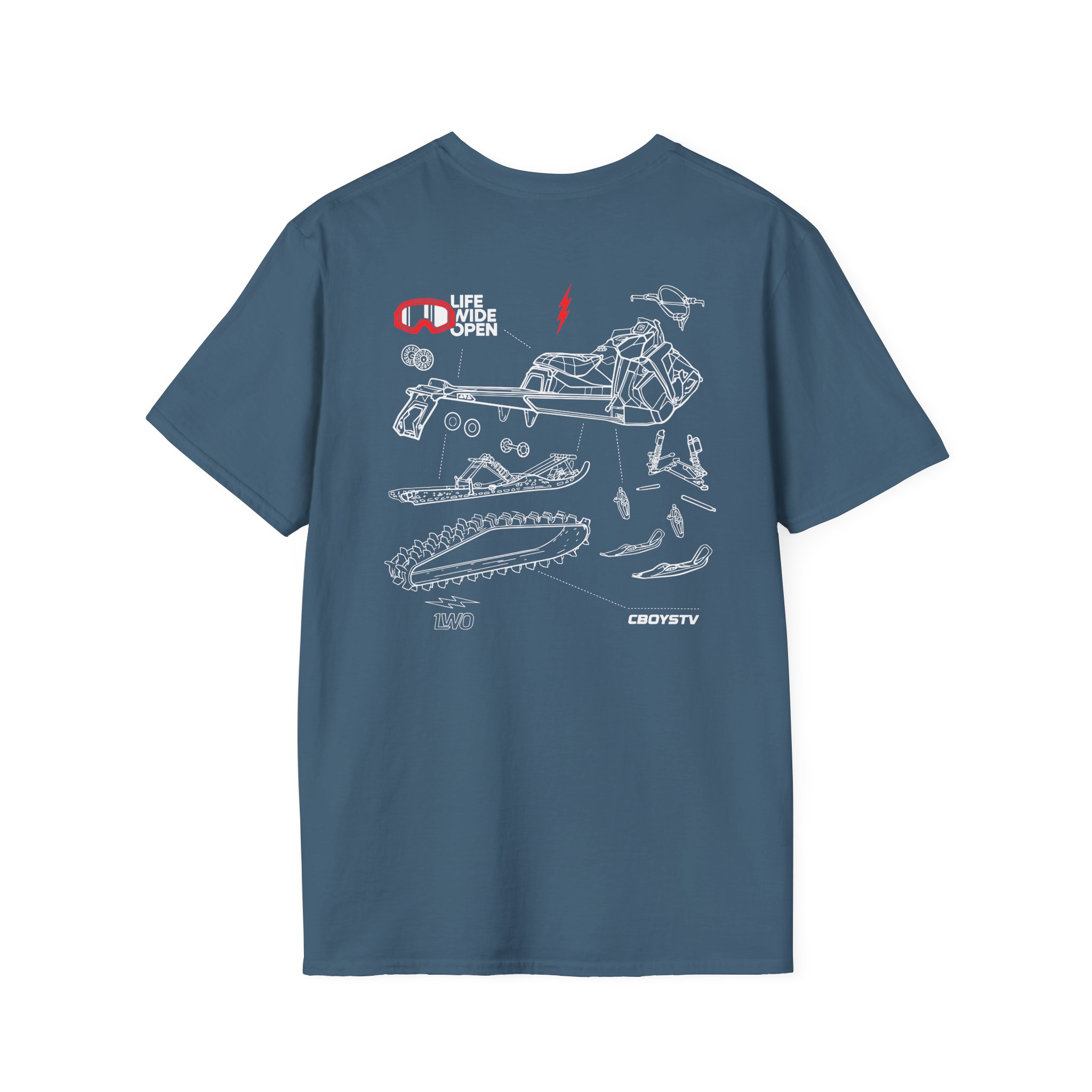 Cboystv Snowmobile Blowup Unisex Softstyle T-Shirt - Image 10