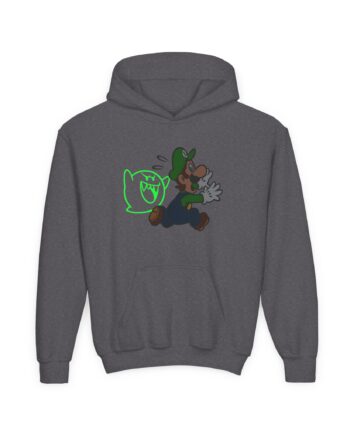 NTD Luigi™ and Boo Youth Heavy Blend Hooded Sweatshirt