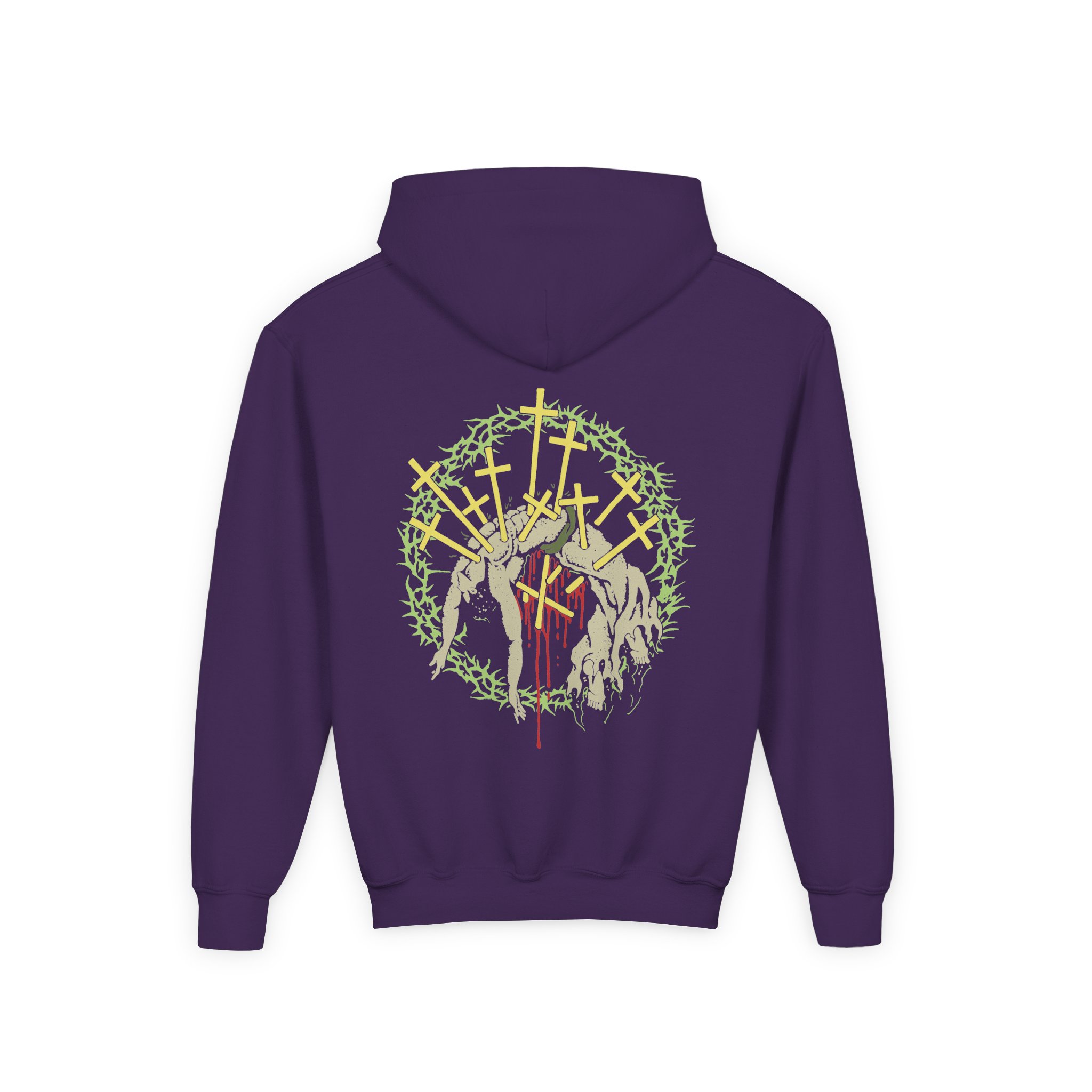 Knocked Loose Crown of Thorns Youth Heavy Blend Hooded Sweatshirt - Image 10