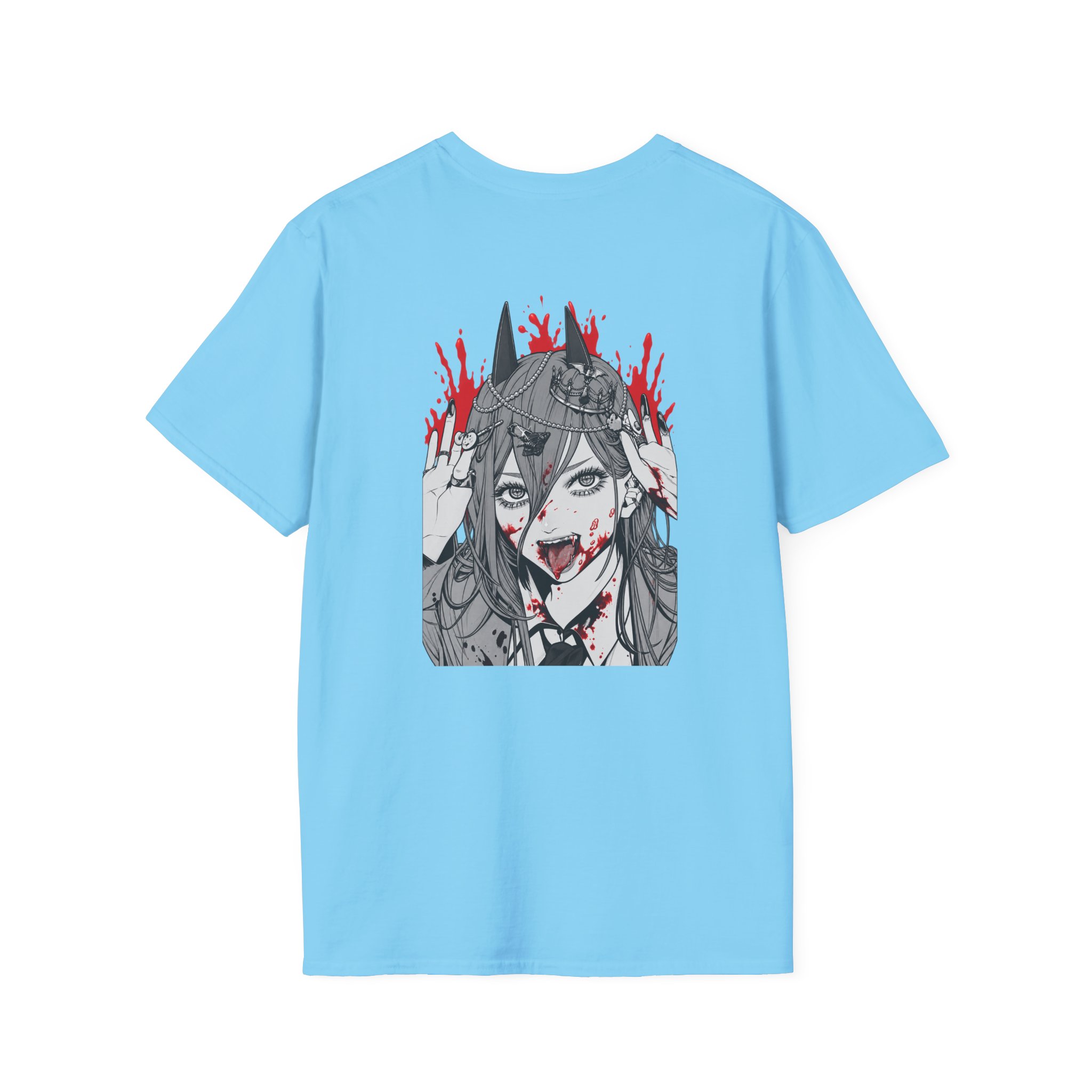 Chainsaw Man Power Grey Melange Unisex Softstyle T-Shirt - Image 12