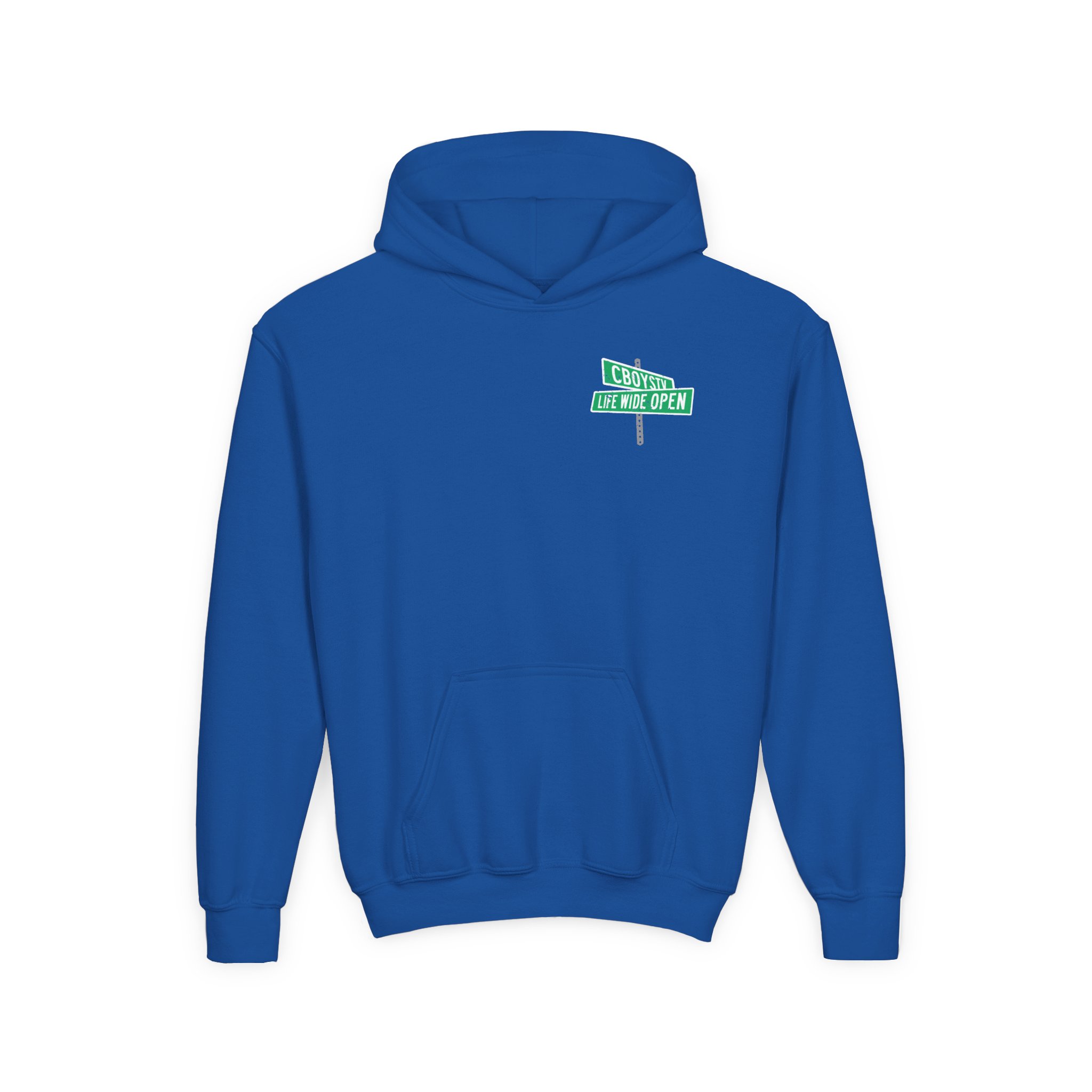 Cboystv Street Sign Youth Heavy Blend Hooded Sweatshirt - Image 5