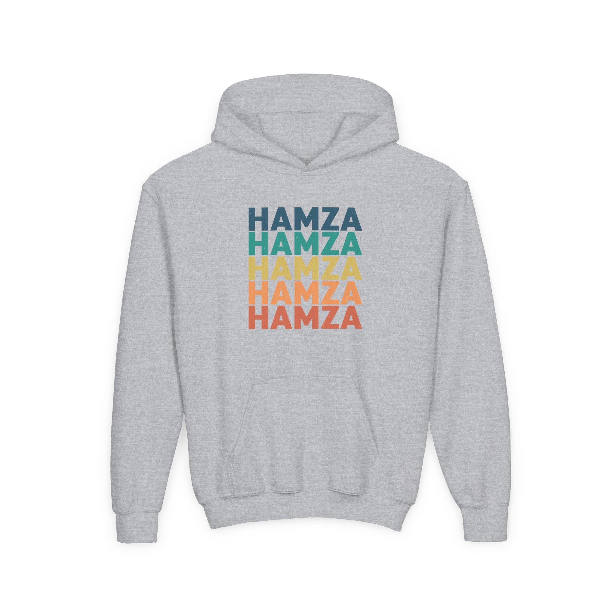 Hamza Name Youth Hamza Colorful Name Hoodie - Image 5