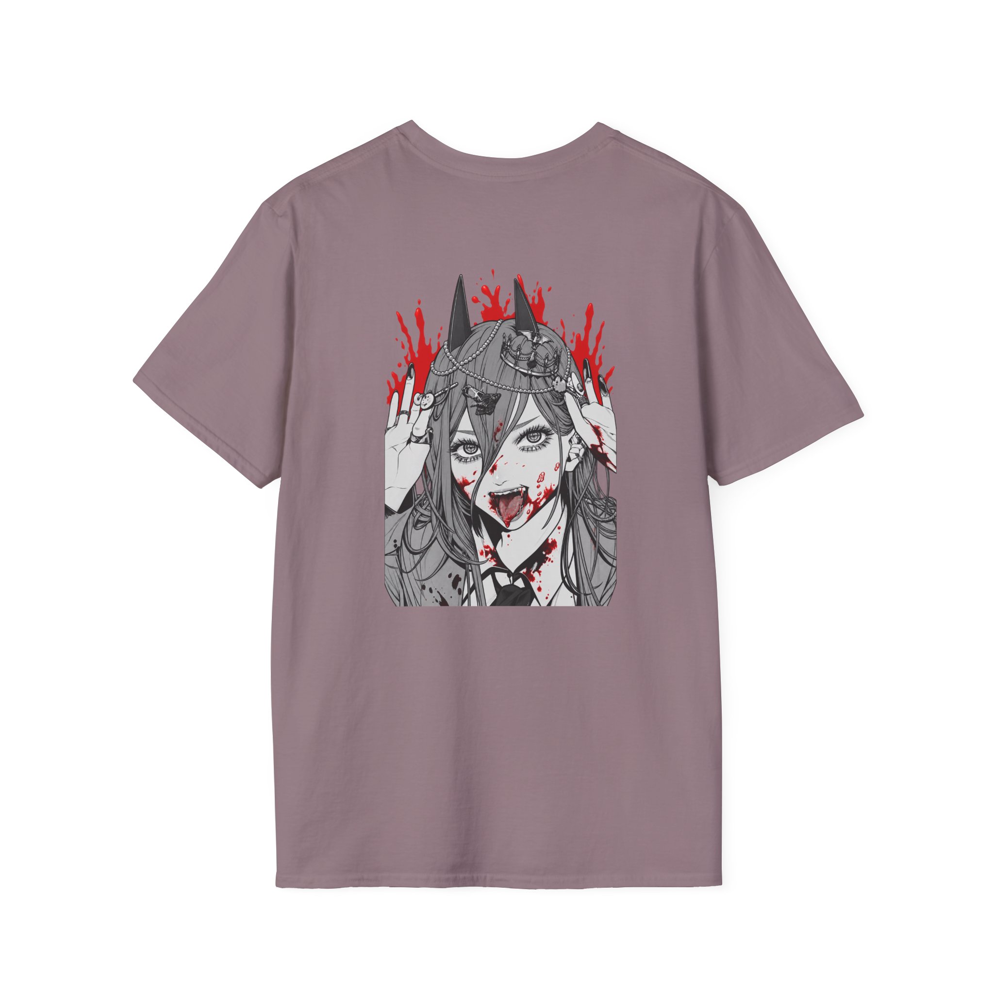 Chainsaw Man Power Grey Melange Unisex Softstyle T-Shirt - Image 16