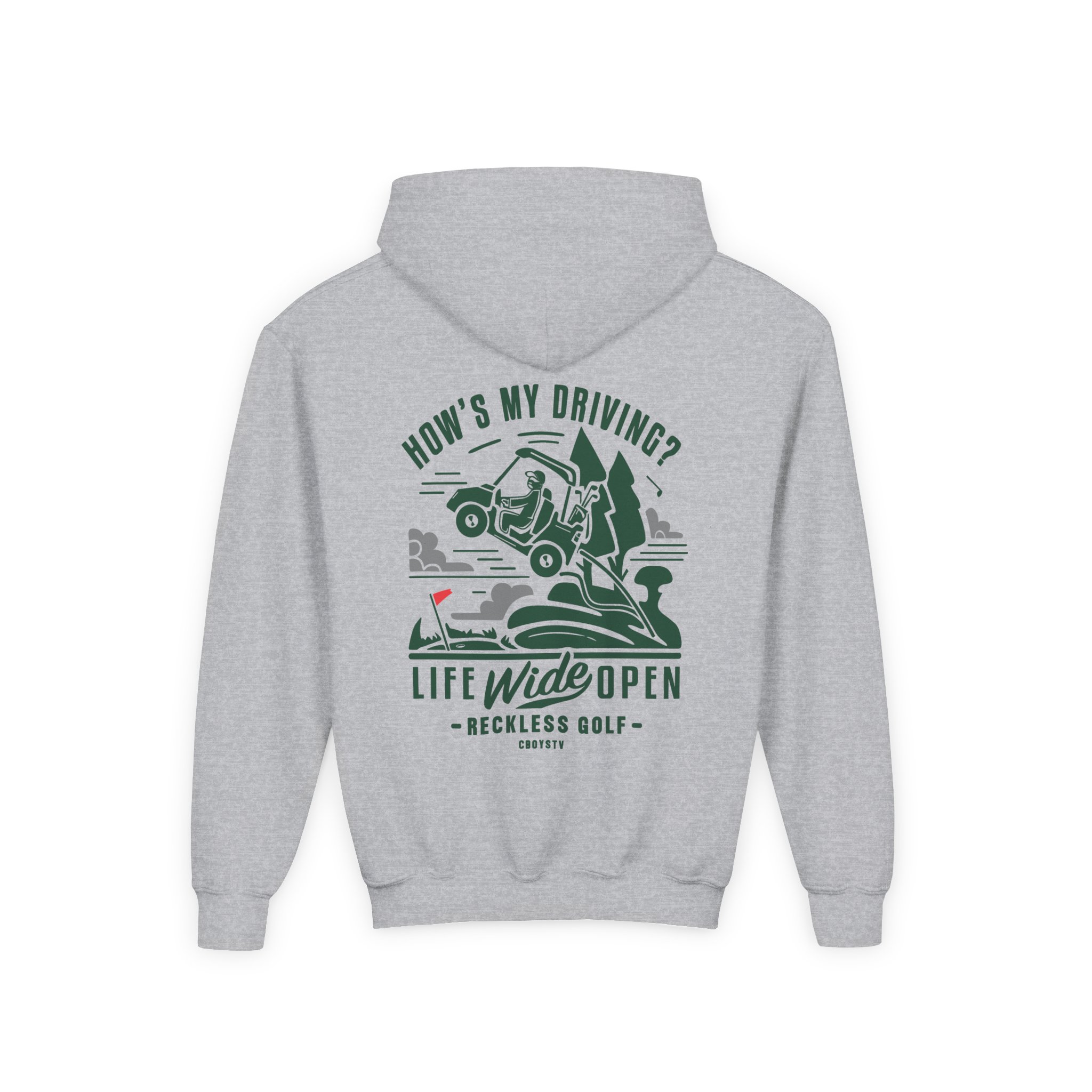 Cboystv How's My Driving Youth Heavy Blend Hooded Sweatshirt - Image 4