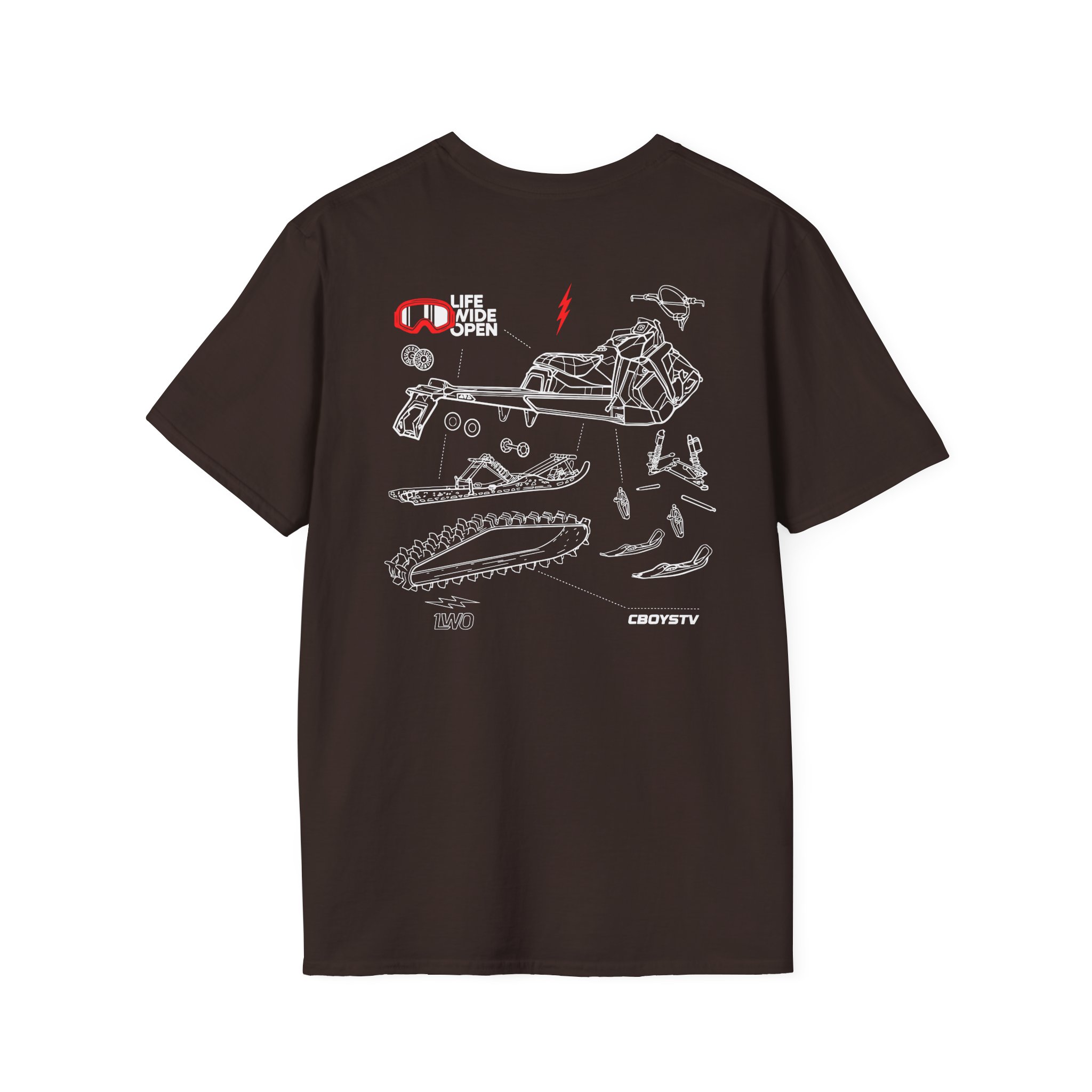 Cboystv Snowmobile Blowup Unisex Softstyle T-Shirt - Image 4