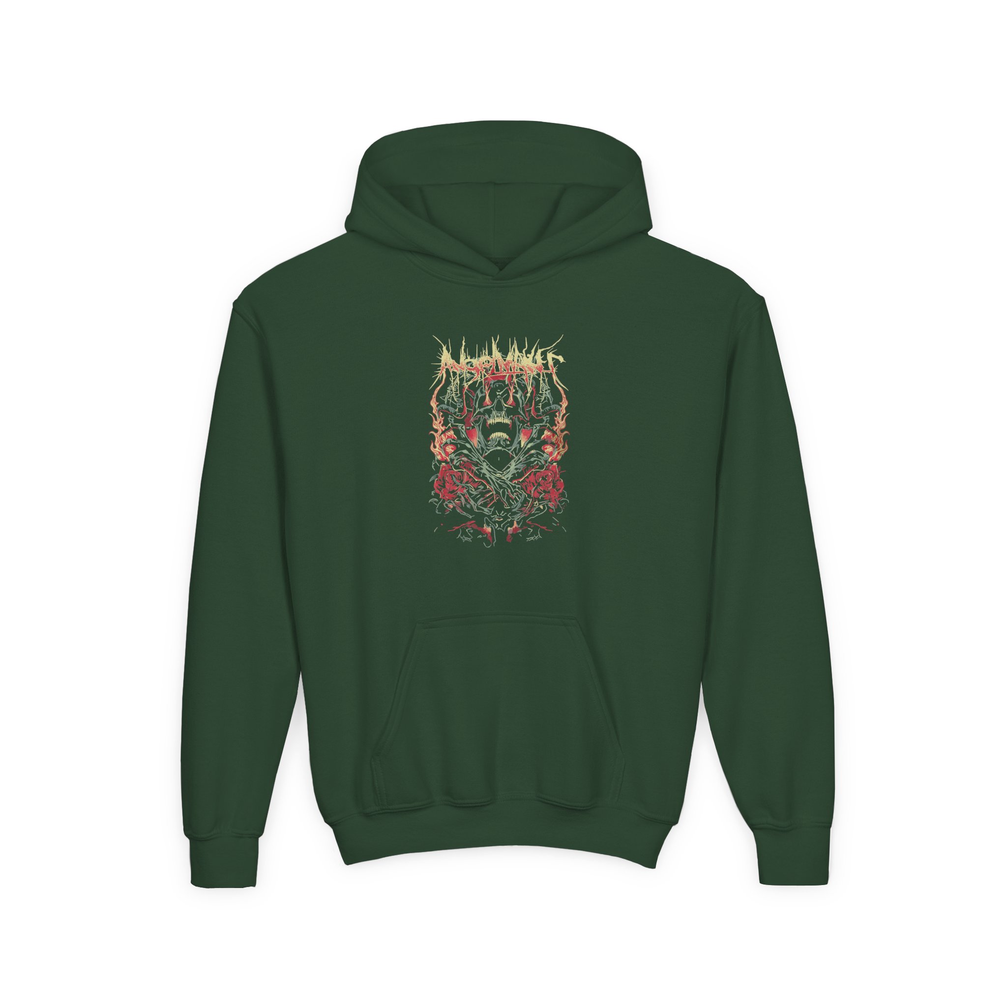 Angelmaker Demon Roses Youth Heavy Blend Hooded Sweatshirt - Image 3