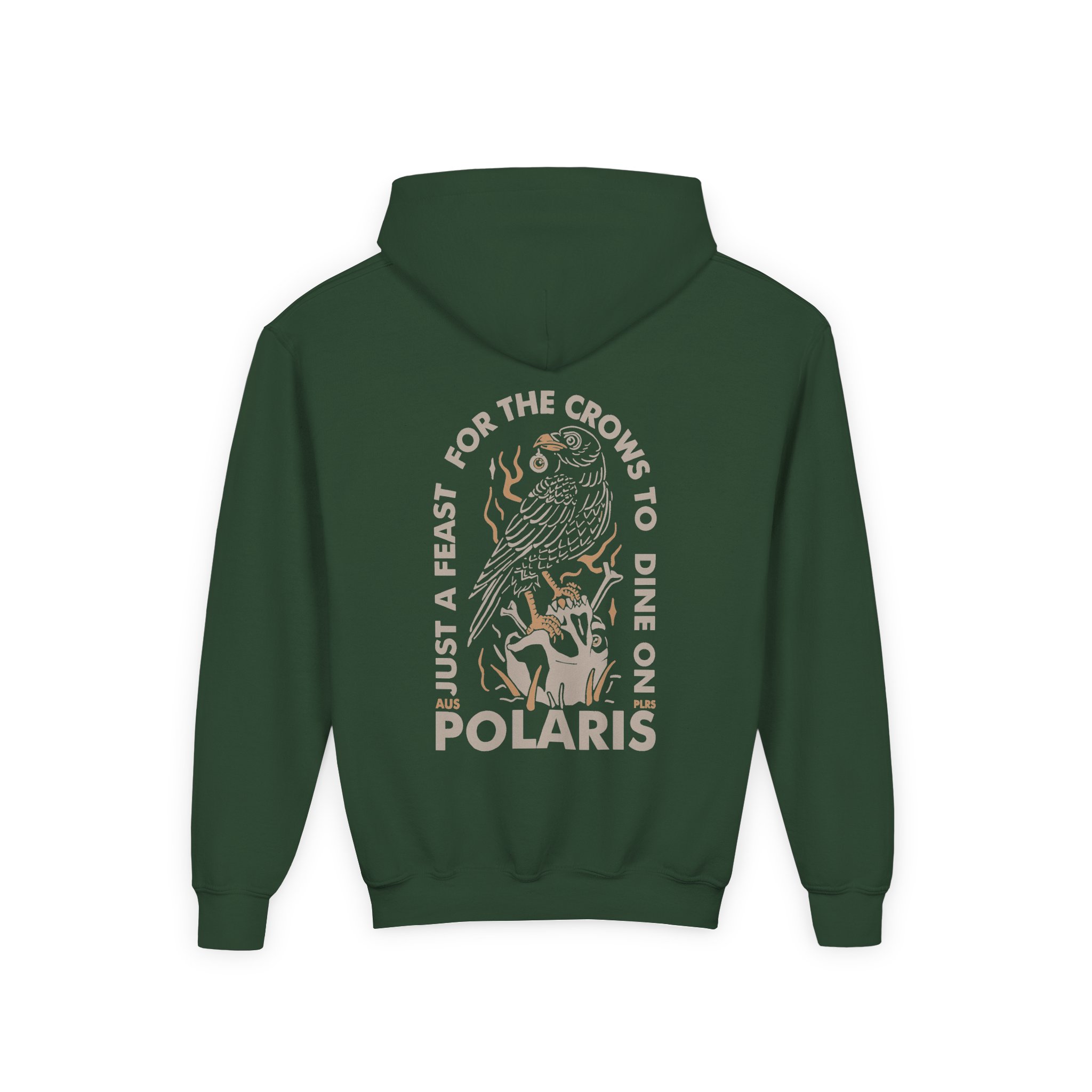 Polaris Crows Youth Heavy Blend Hooded Sweatshirt - Image 4