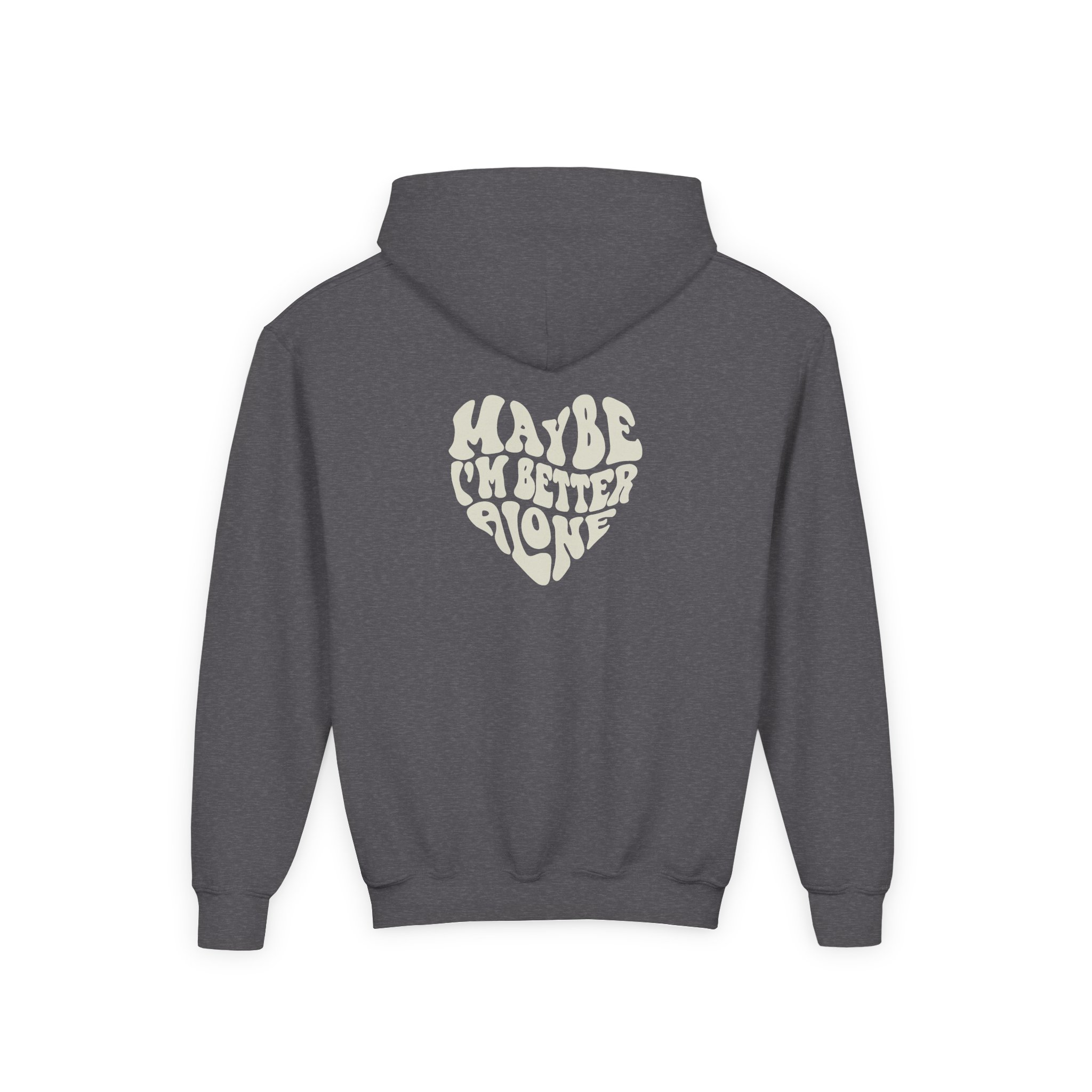Benson Boone Maybe I Am Better Alone Youth Heavy Blend Hooded Sweatshirt - Image 6