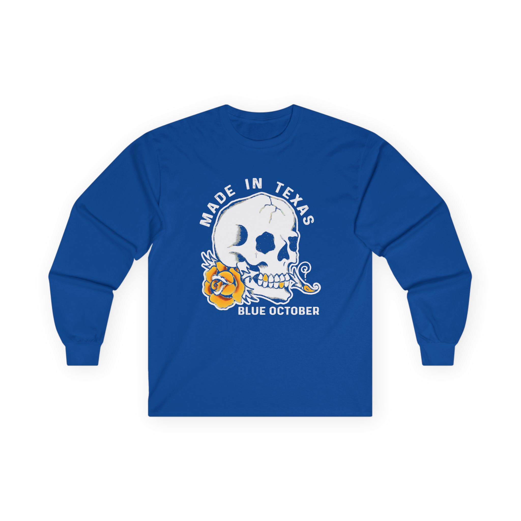 Blue October Skull Rose Unisex Ultra Cotton Long Sleeve Tee - Image 9